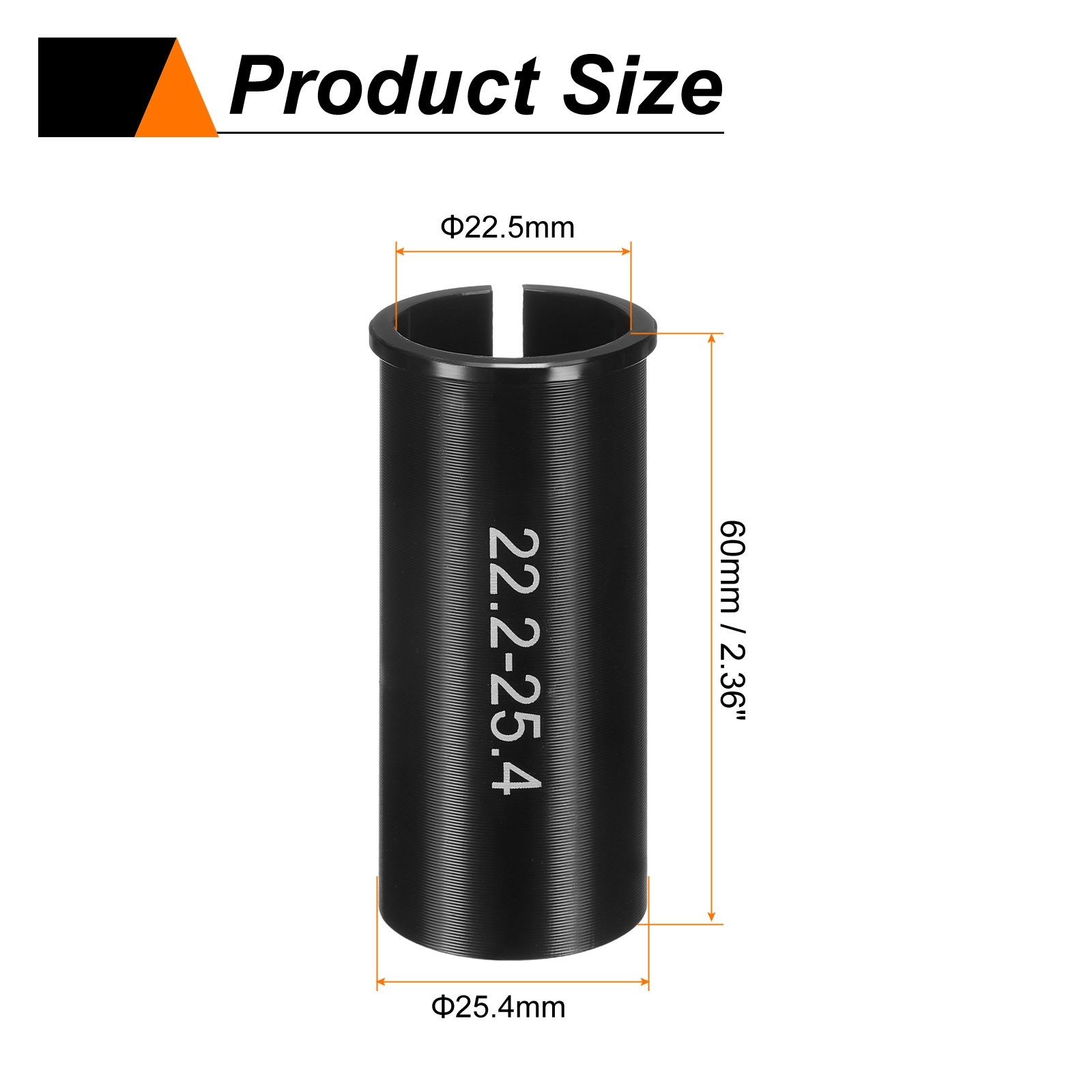 Alloy Bike Seat Post Shim 22.2mm to 25.4mm Aluminum Bicycle Reducer Tube