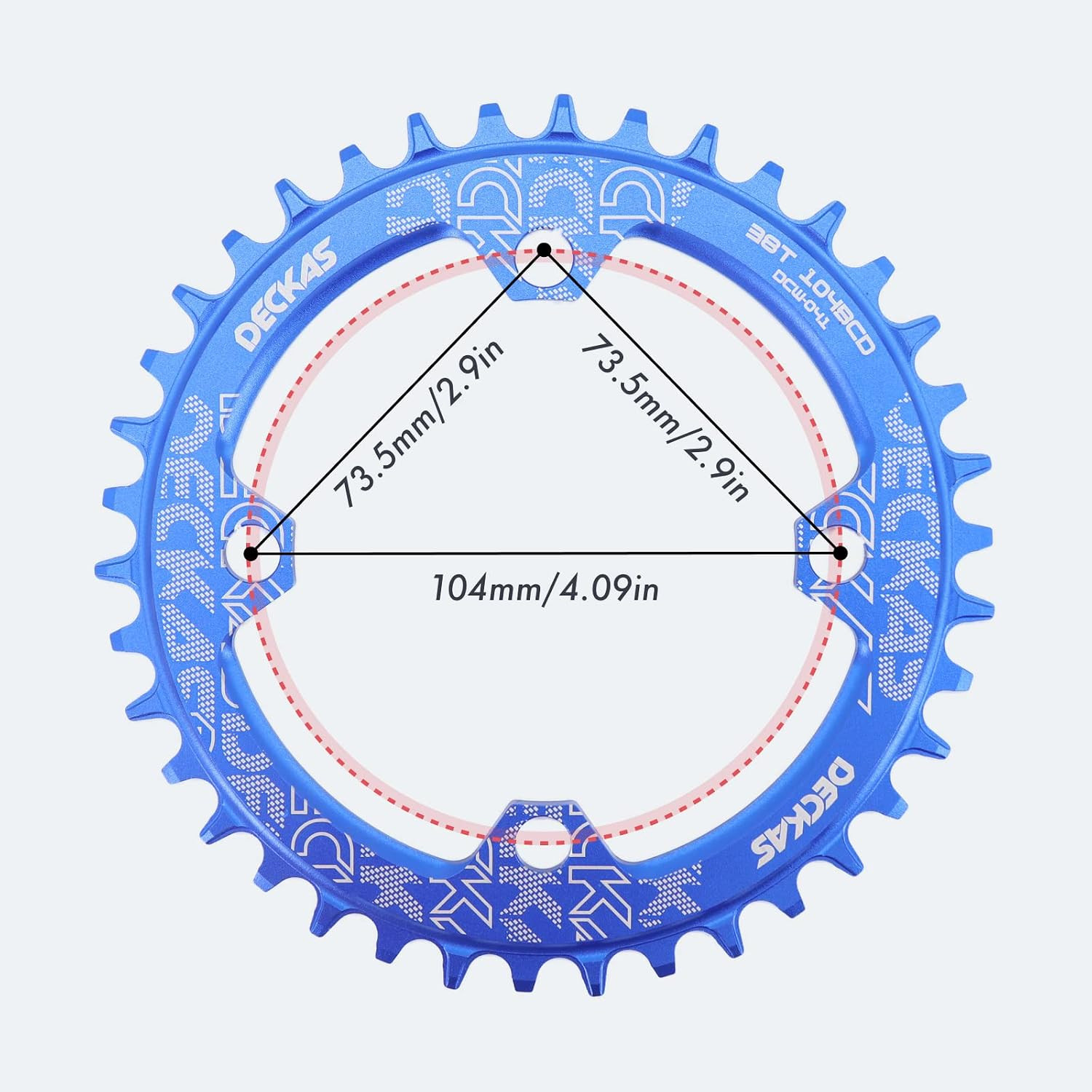 DJC Bike Chainring 104Mm BCD Round/Oval MTB 104BCD 30T to 52T 7/8/9/10/11/12 Spe