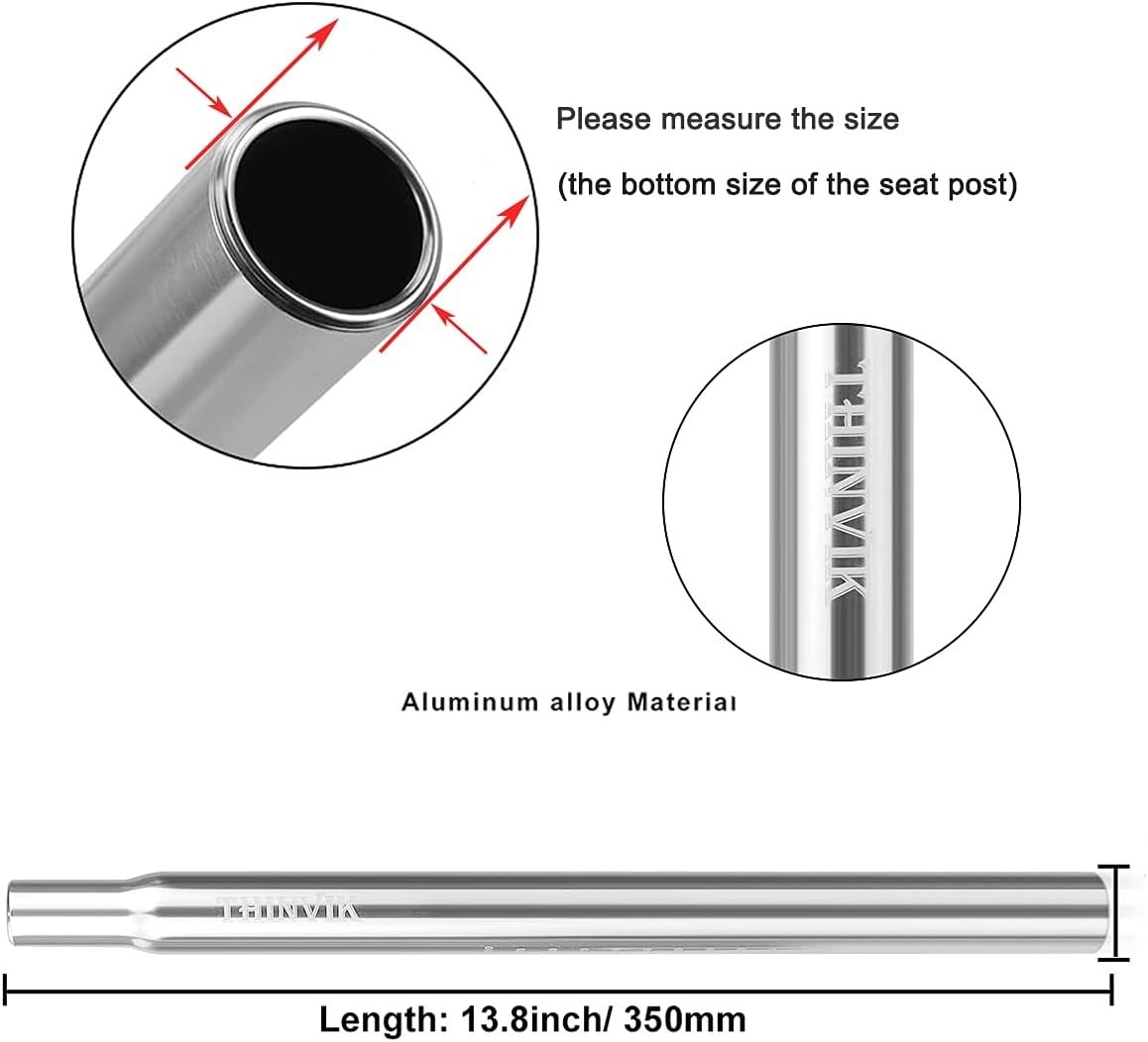 Polished Aluminum Bike Seat Post 350mm