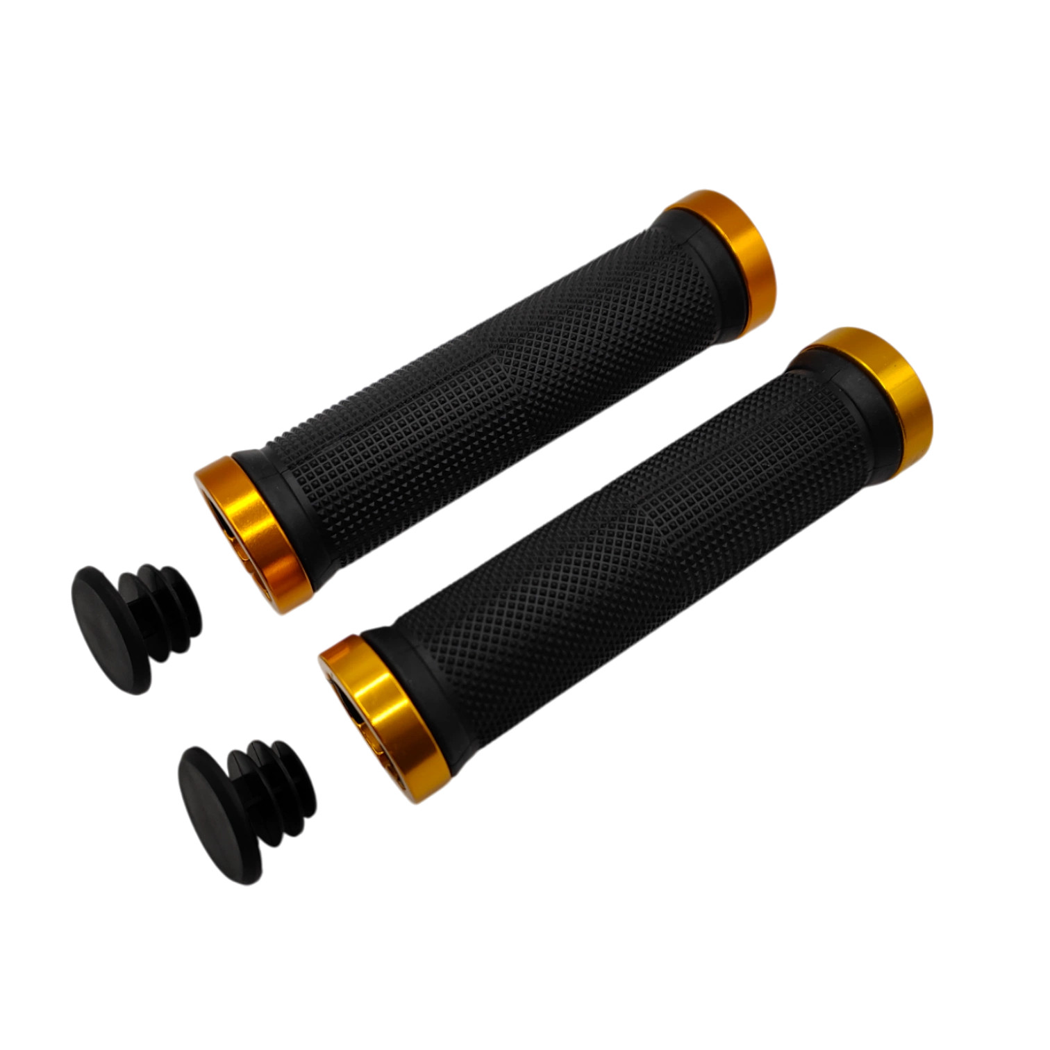 Bike Grips Handlebar Grips Straight Rubber Grips Gold For E-Bike City Bike MTB