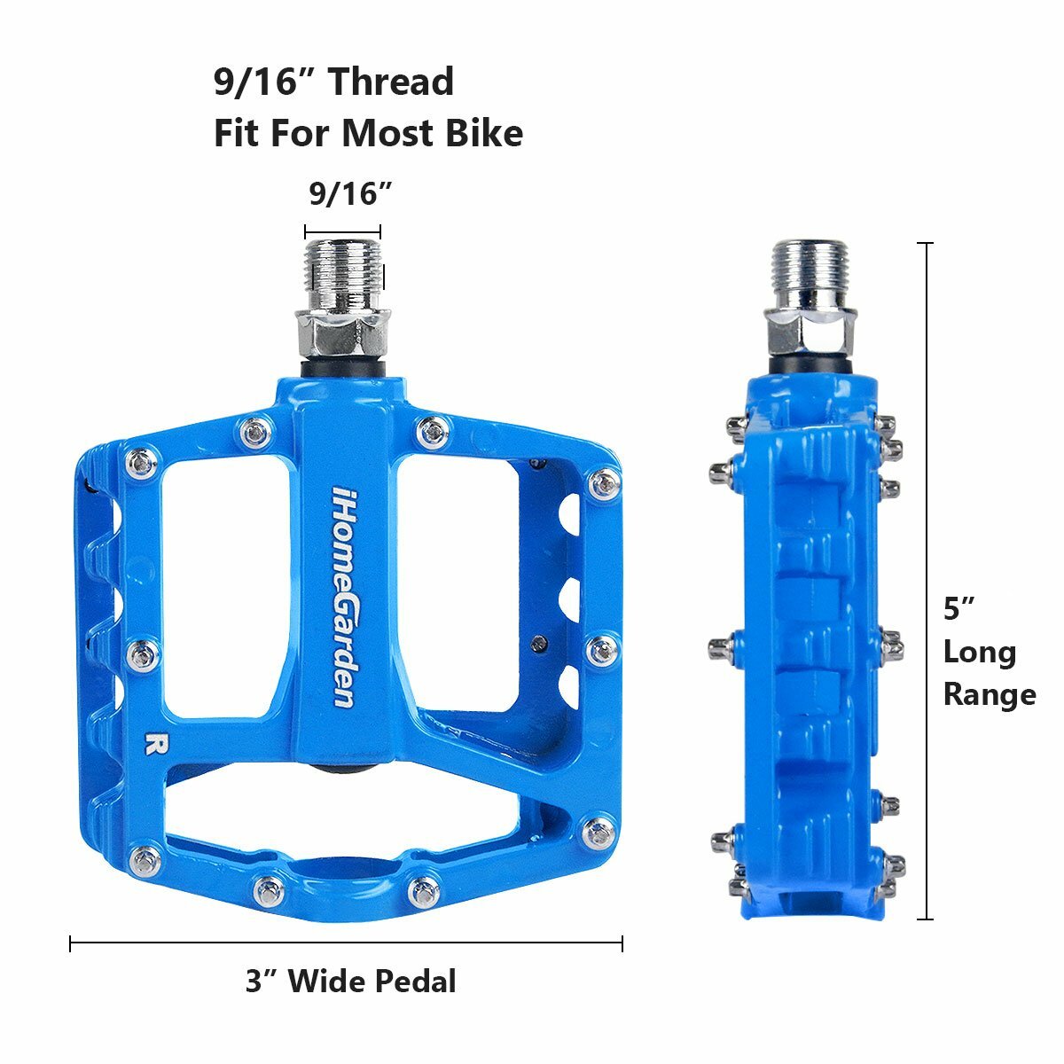 Mountain Bike Pedals Aluminum Alloy Sealed Bearing Flat Platform Bicycle Pedals