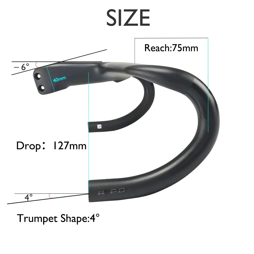 Road Bike Carbo Handlebar 6 Degree Stem Internal Cable Routing Cockpit Di2