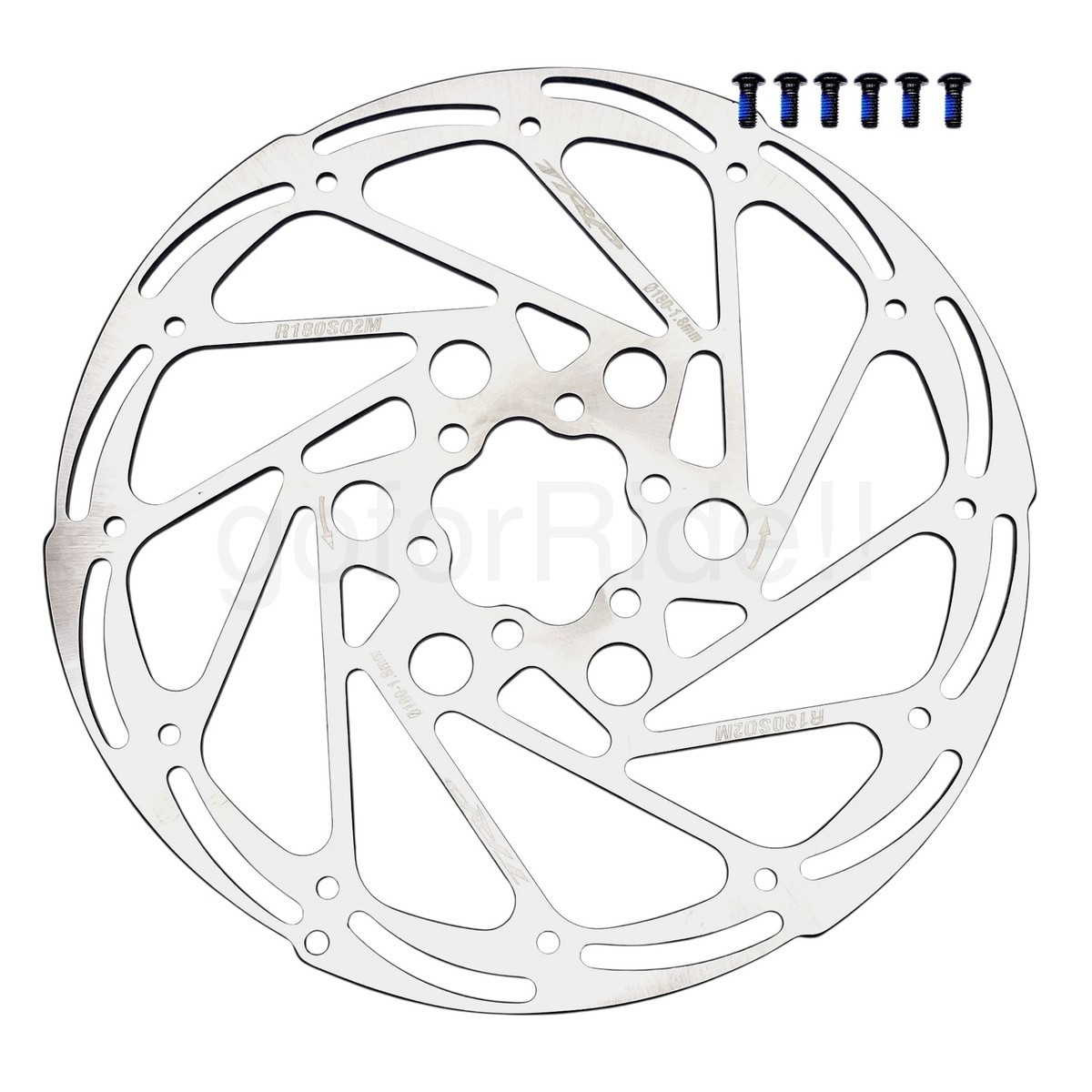 TRP R2 Bike Disc Brake Rotor, 180mm, 6-Bolt, 1.8mm, R180S02M, Silver