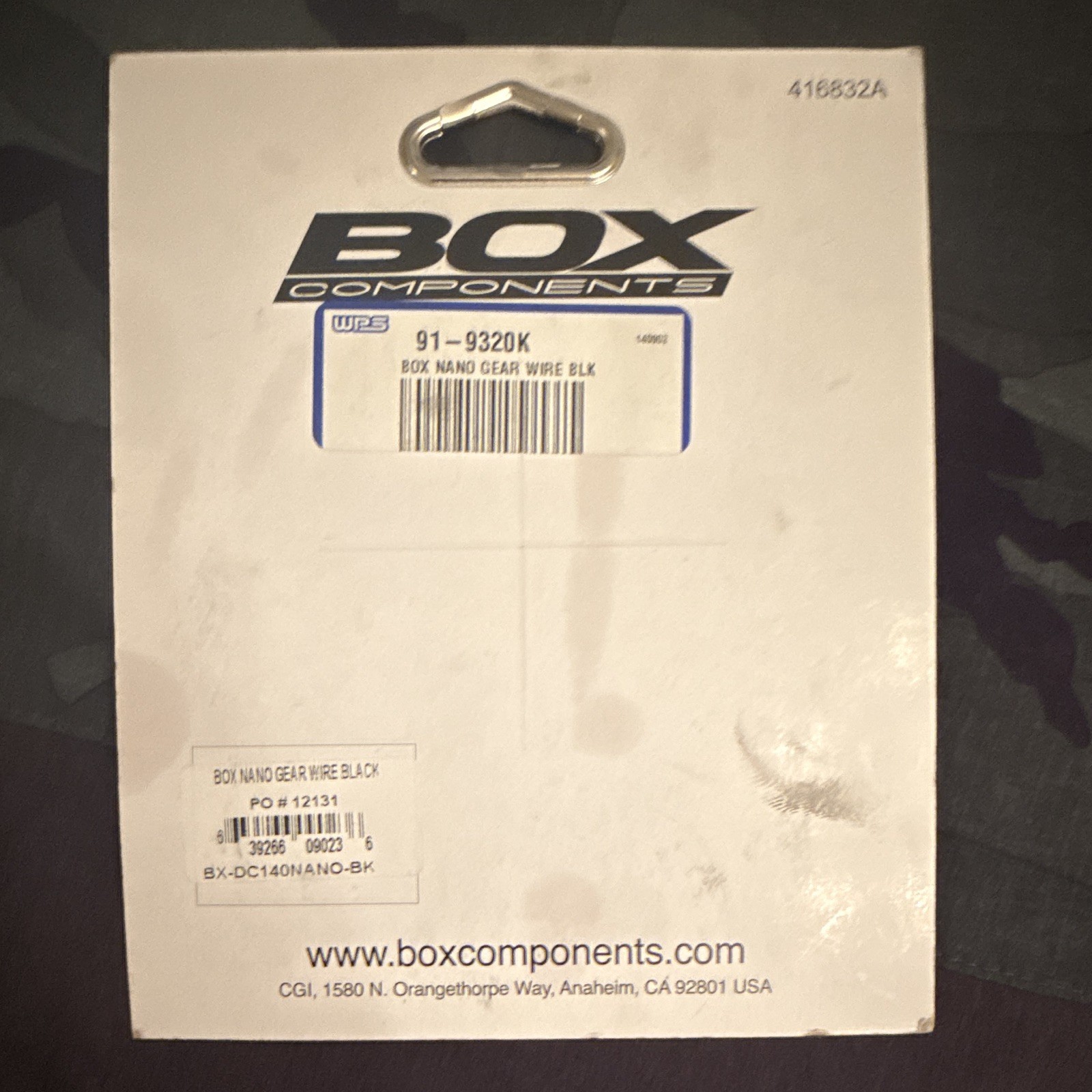 BOX Components Nano Gear Wire Cable Black 1.4mm x 1400mm BMX