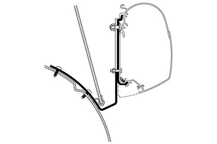 Thule Vw Lift Roof Adapter (for Use with Direct Mount Awnings), Black/Silver
