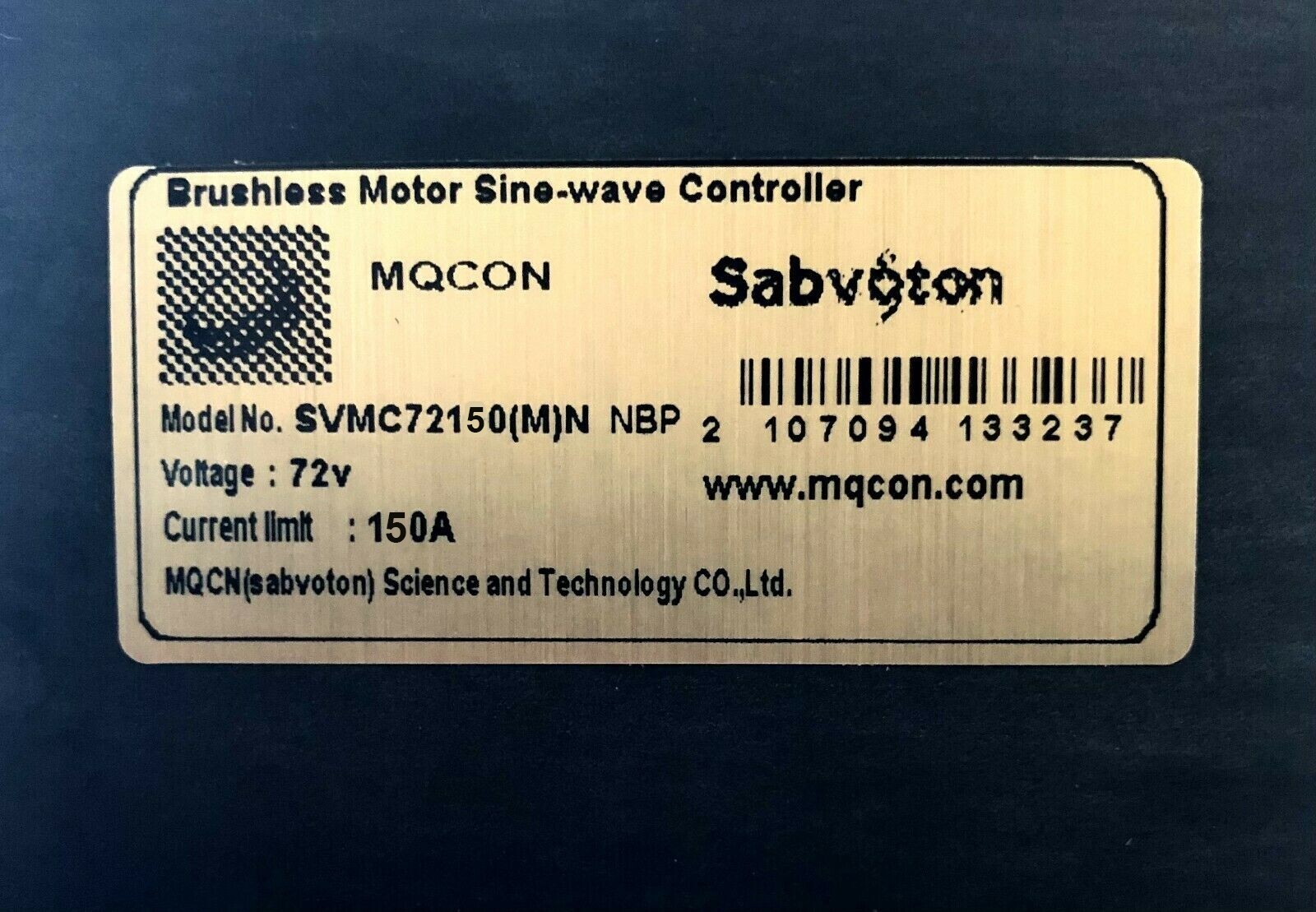Sabvoton 72V 150A CA controller+half twist throttle with voltage display kit
