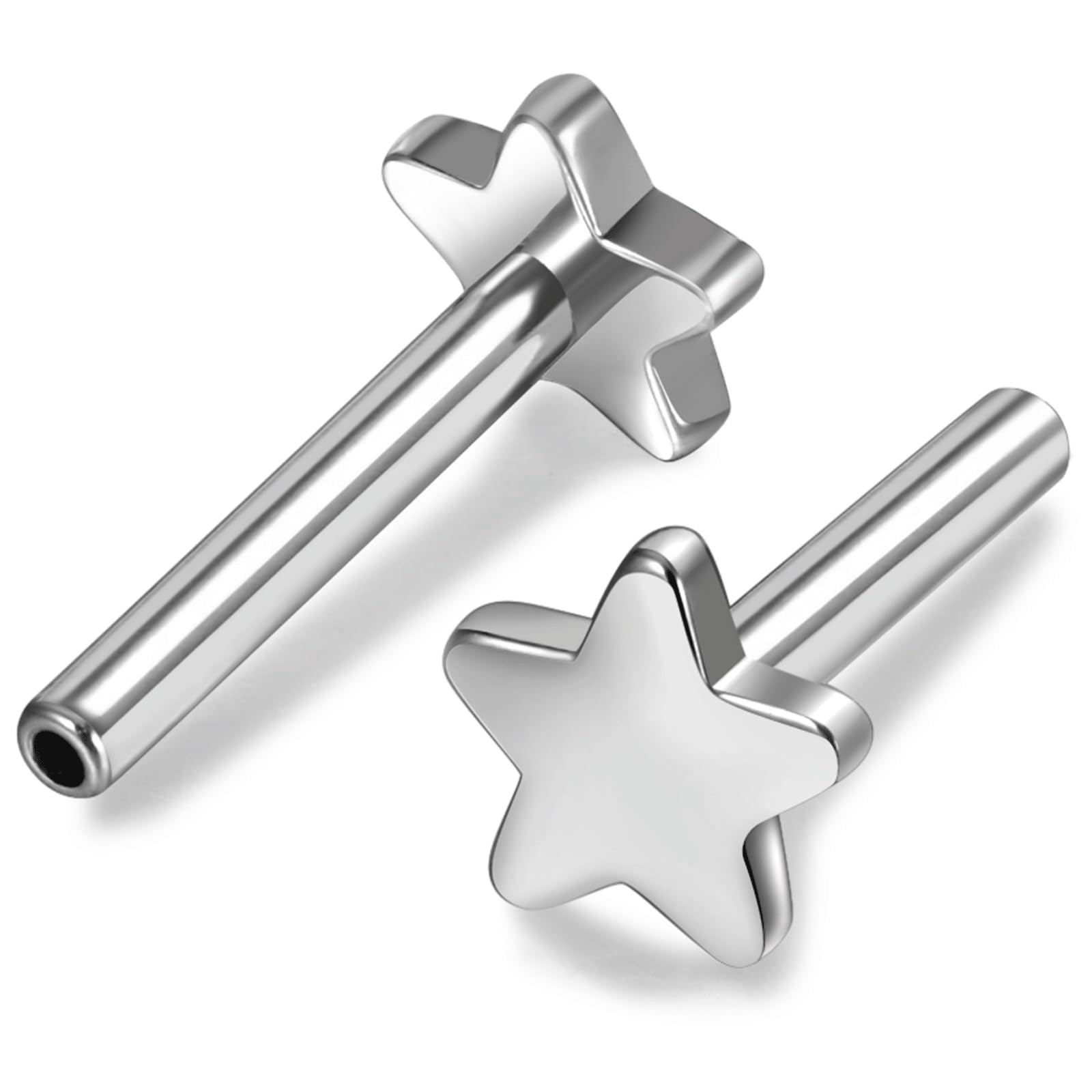 Threadless Bar G23 Titanium 20G 16G 18G Replacement Post Bar Flat Back Stud E…