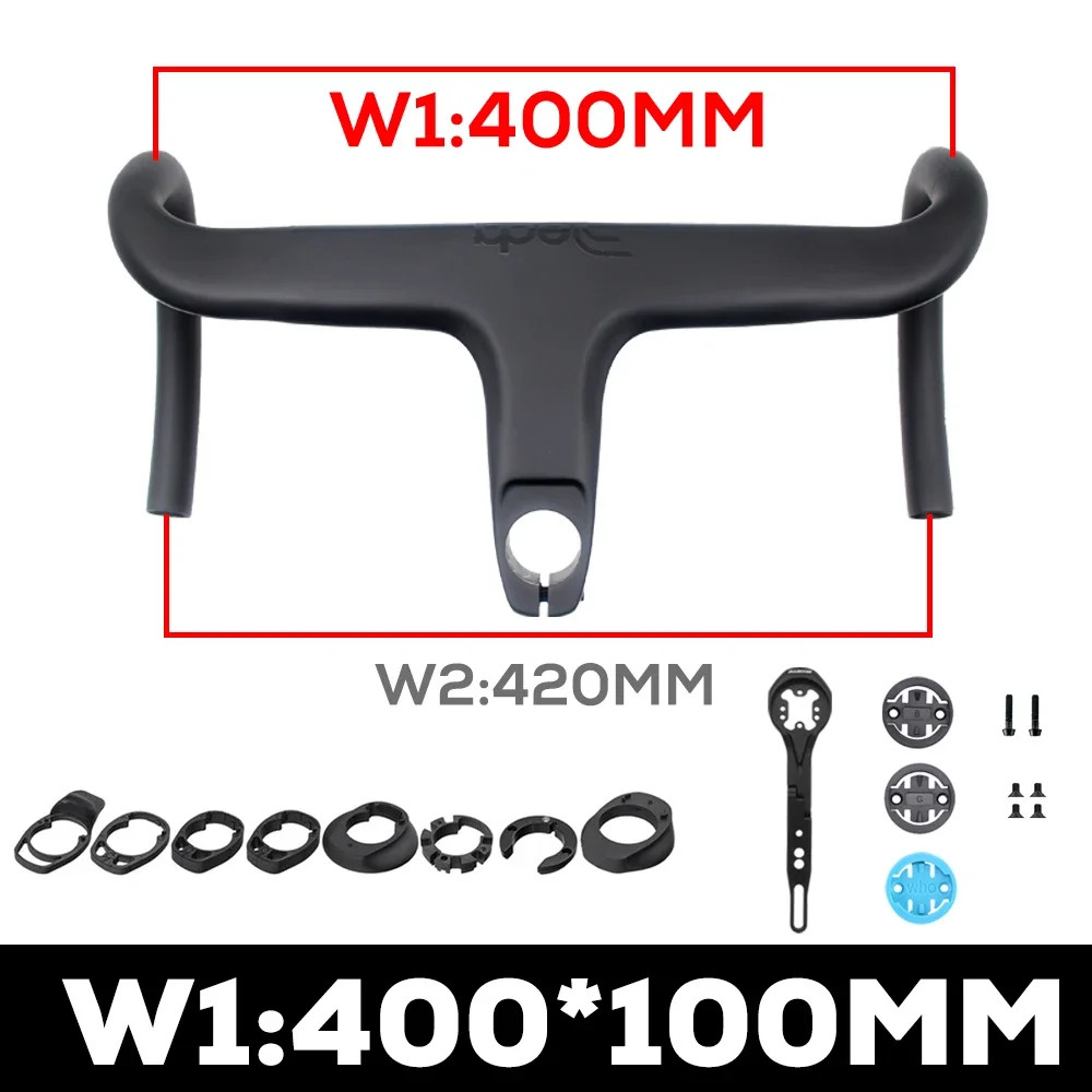 Full Carbon Bicycle Internal Cable Integrated Handlebar with Spacers and Mount
