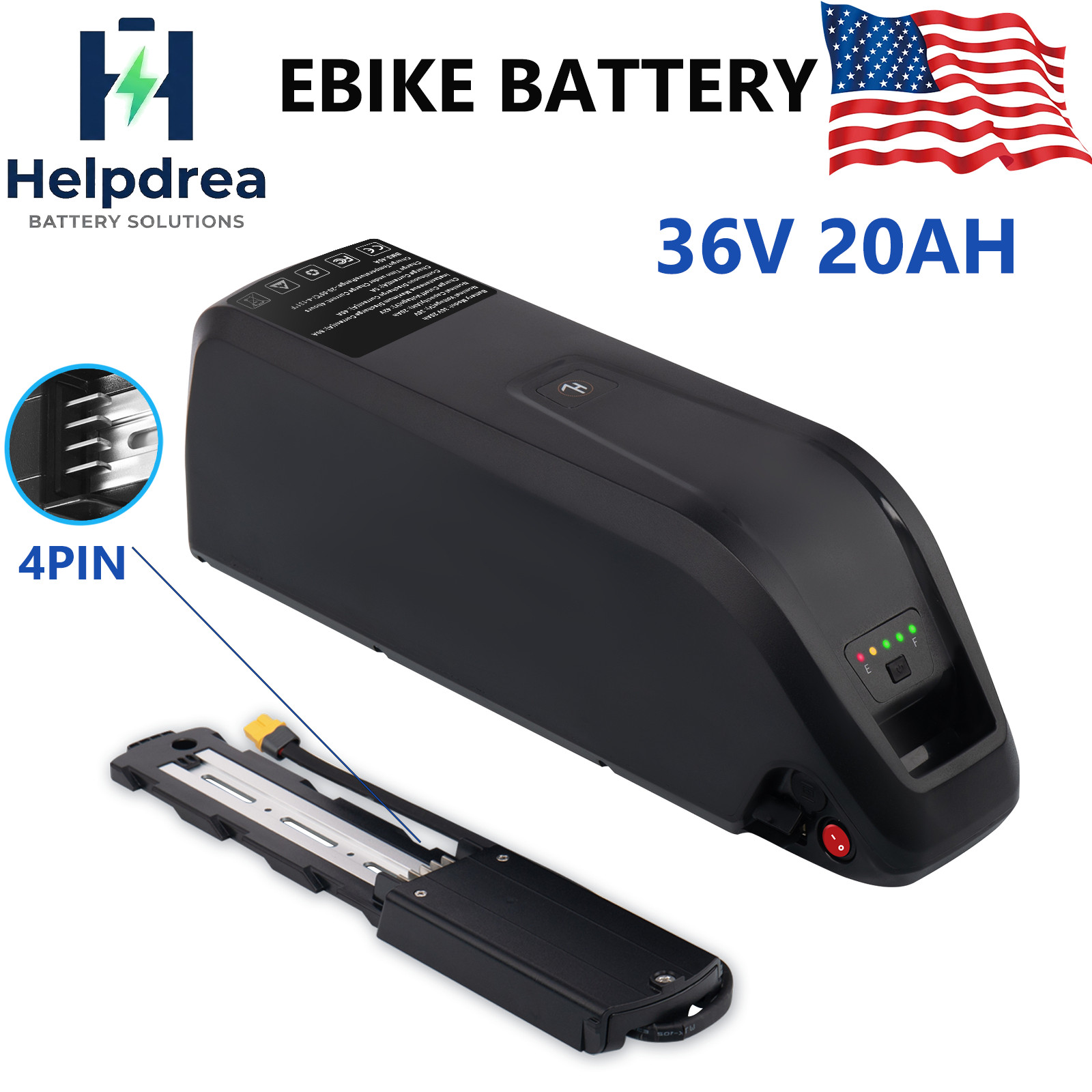 36V 20Ah eBike battery lithium w/ USB Port for electric bicycle 1200W Motor 4pin