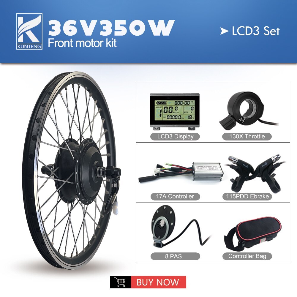 E-Mountain Electric Conversion Kit 36V48V 350W Front Brushless Hub Motor Wheel