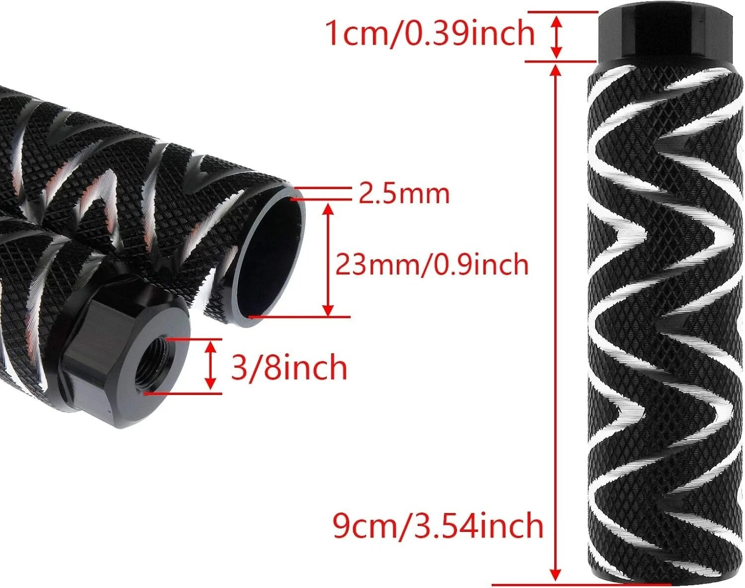 4 Pack Aluminum Alloy Bike Pegs Foot Pedals Backseats Stands Fit 3/8 Inch Axles
