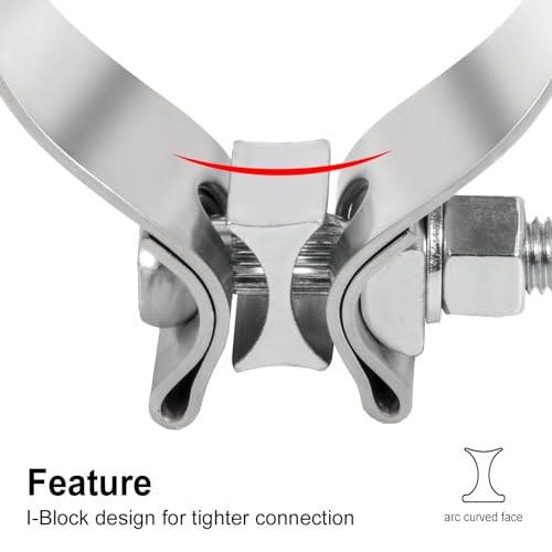 2.75 inch Exhaust Clamp, 2 3/4 Exhaust Clamp Stainless 2.75 Exhaust Clamp 2pcs