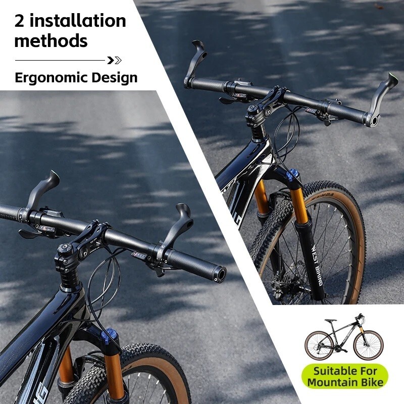 WEST BIKING MTB Bike Handlebar Bar Ends Ergonomic Extended Bicycle Bar Ends