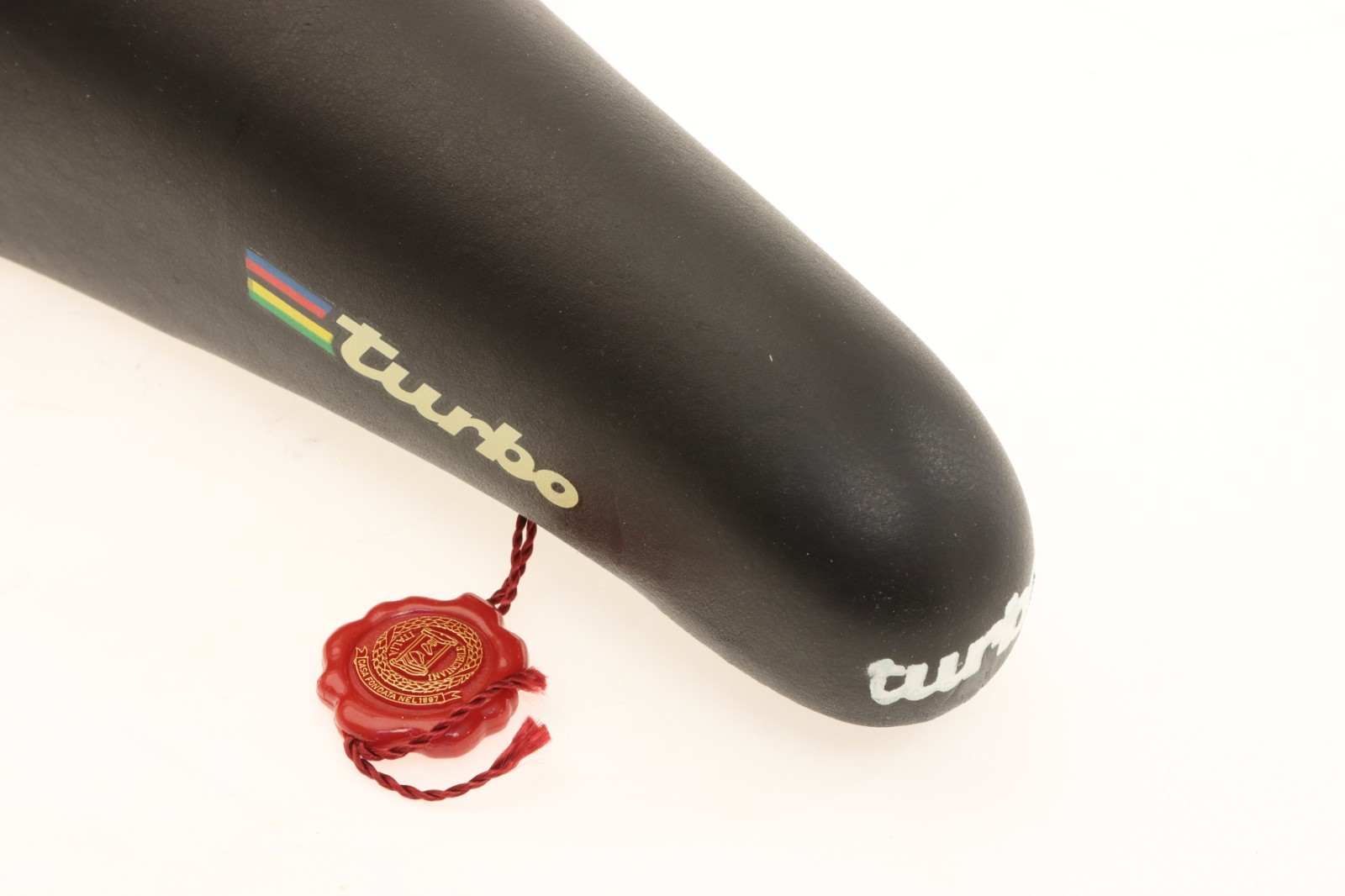 Selle Italia Turbo Leather Saddle Black w/ WC STRIPES 90s Steel NEW in Box NOS