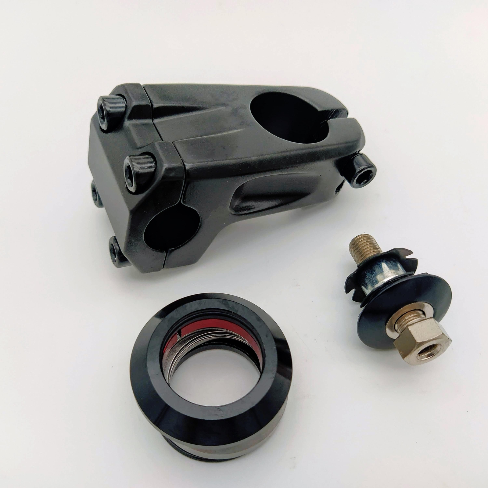 bikinGreen BMX Bike Stem Set With Top Cap – Hollow Bolt And 1-1/8″ Headset