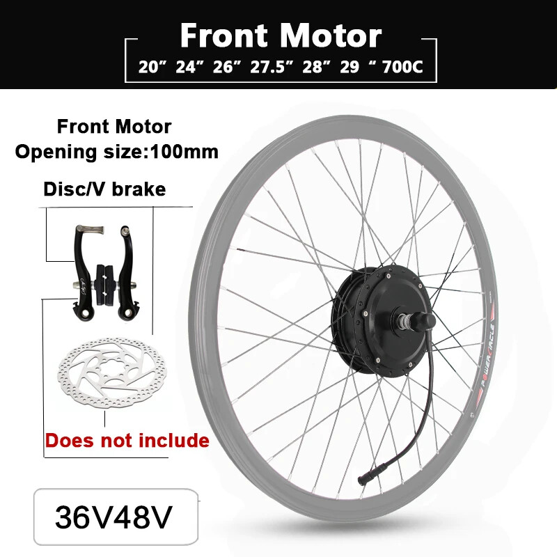 48V 250W-500W 20-29 700C Electric Bike Brushless Gear Hub Motor Wheel 25-40km/h