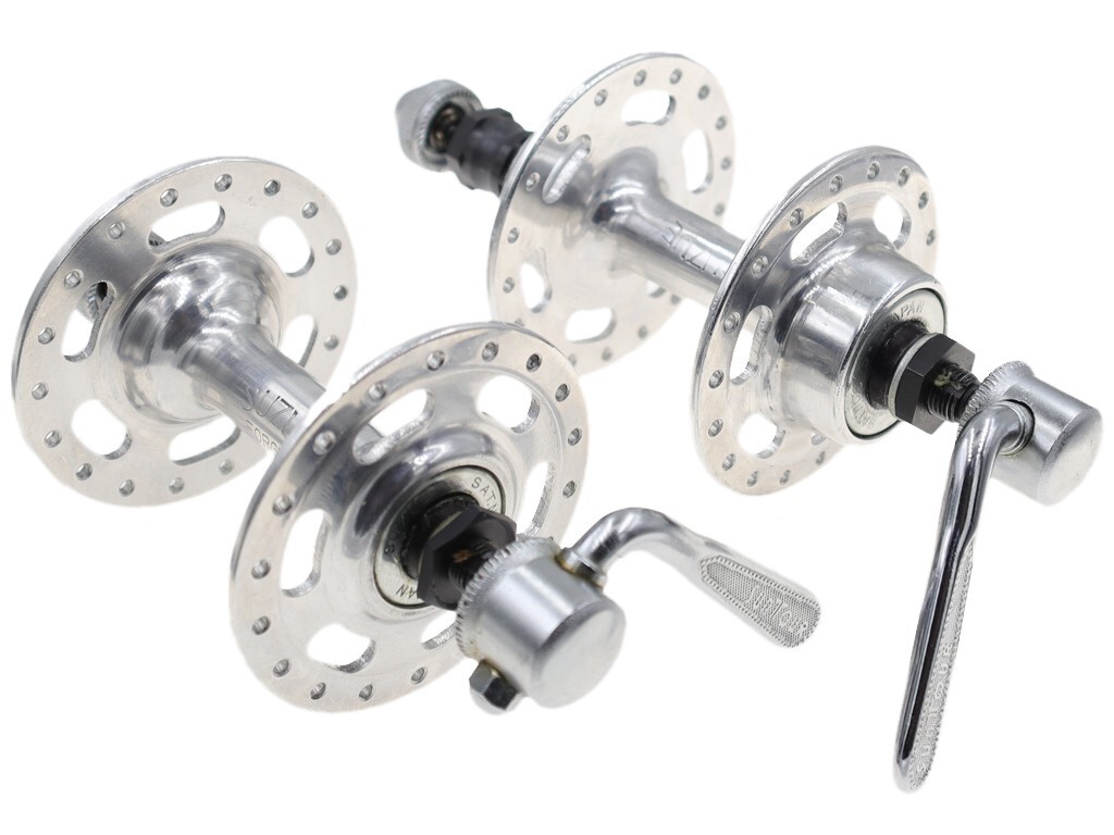 NOS! SUZUE Light Alloy High Flange 36H Hubset Silver