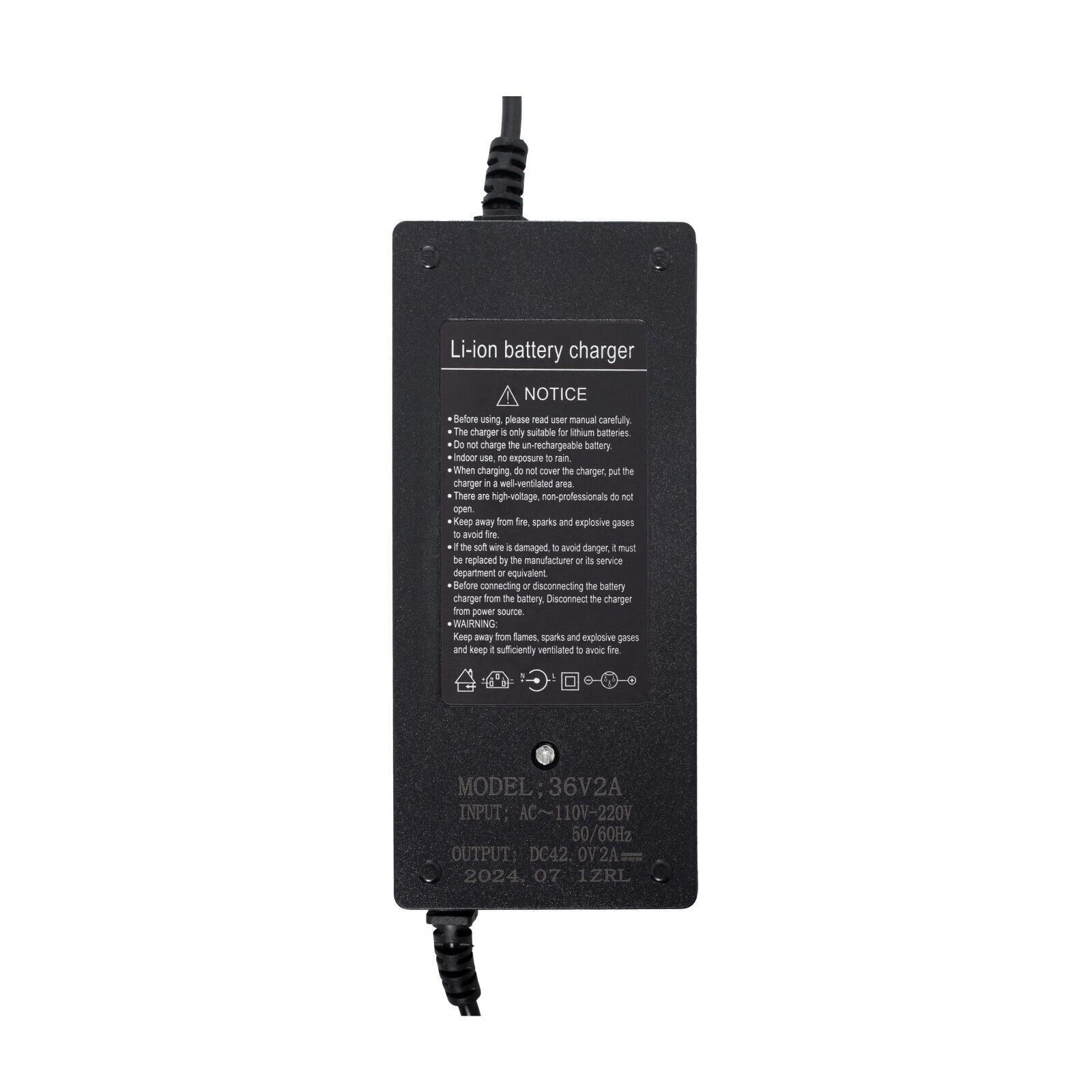 42V 2A Smart Charger DC 5.5×2.1mm Plug for 36V Electric Bicycle lithium Battery