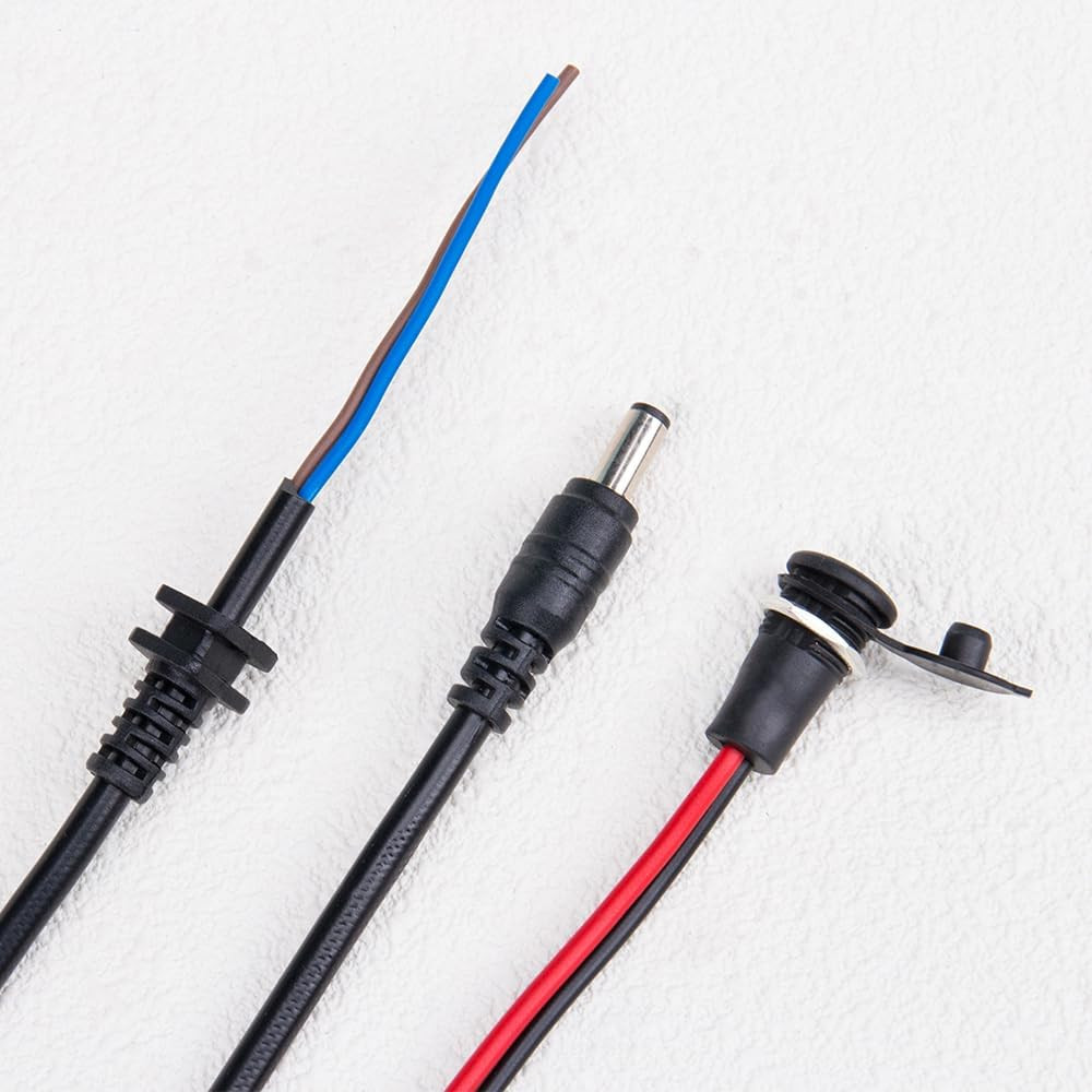 1Set Charging Wire 2.1mm DC Connector for 36V 48V 60V Electric Ebike Black