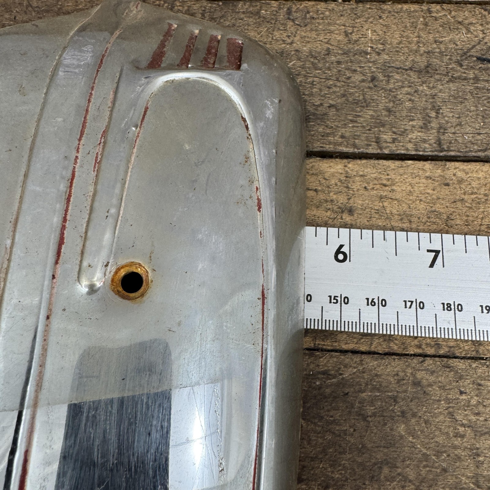 Vintage Schwinn Red Phantom Horn Tank Panel LEFT Side Original Cruiser Bike
