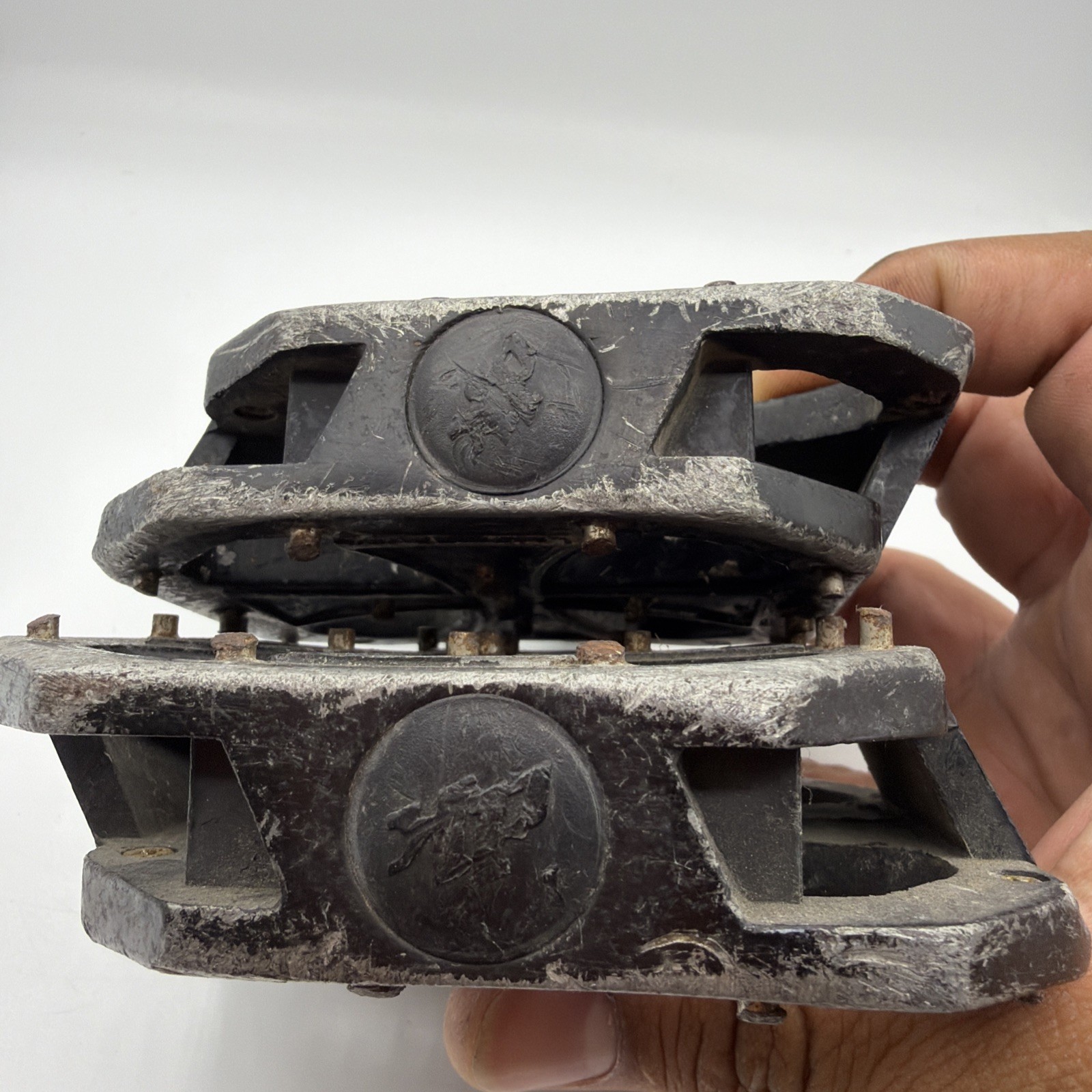 DK Iron Cross BMX Platform Pedals 1/2” Black Mid School Vintage