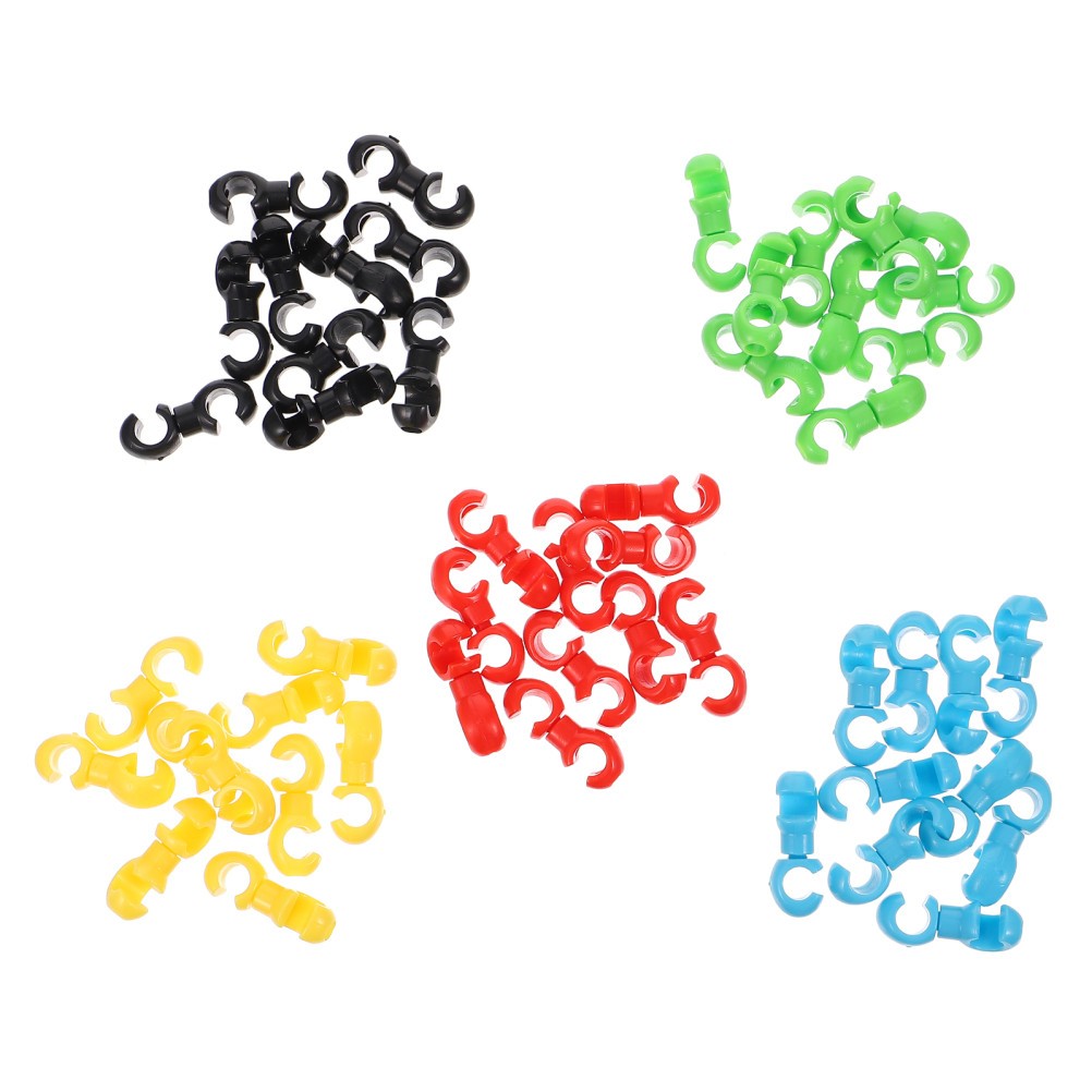 50pcs Wire Clamps Tubing Clips C Shaped Buckle Bike Line Buckle (Mixed Color)