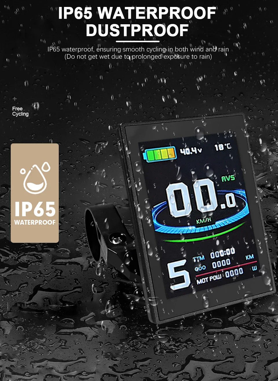 E-bike Bicycle Display KT LCD8SU Color Screen Display Panel SM/WP Connector USB