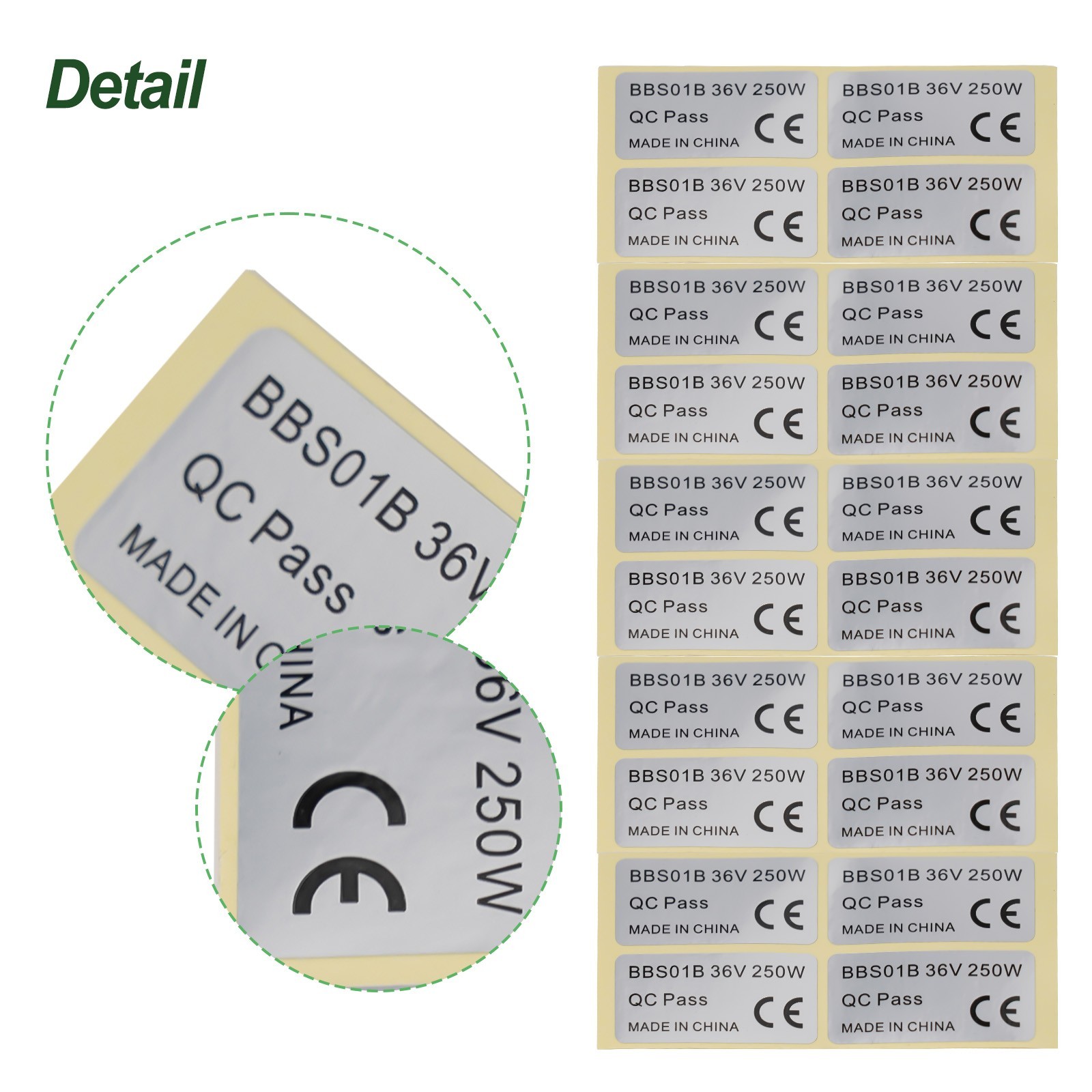 Sticker 36V 250W 45x23mm 48V 750W01/BBSHD Components High Quality