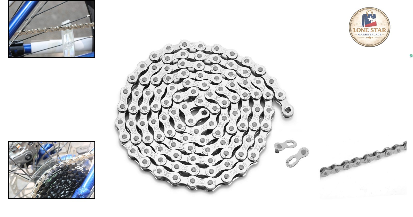 Stainless Steel Bike Chain 6/7/8 Speed – 1/2 x 3/32 Inch, 116 Links