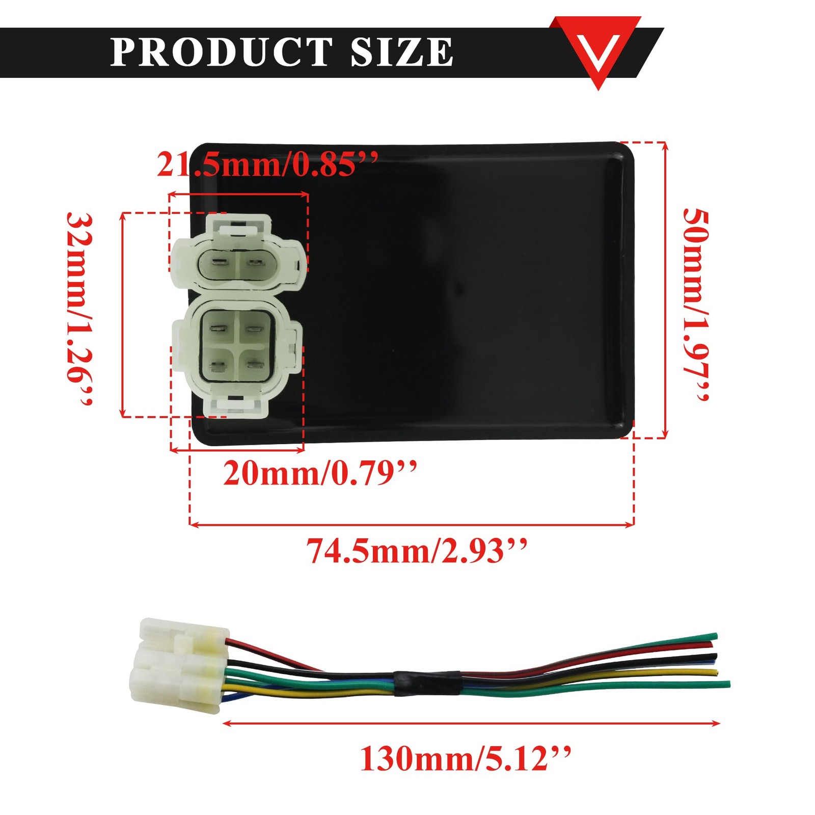 PRO BAT DC 6-pin CDI Module with 4+2 Pins CDI Cable Wire Harness Plug for GY6 50