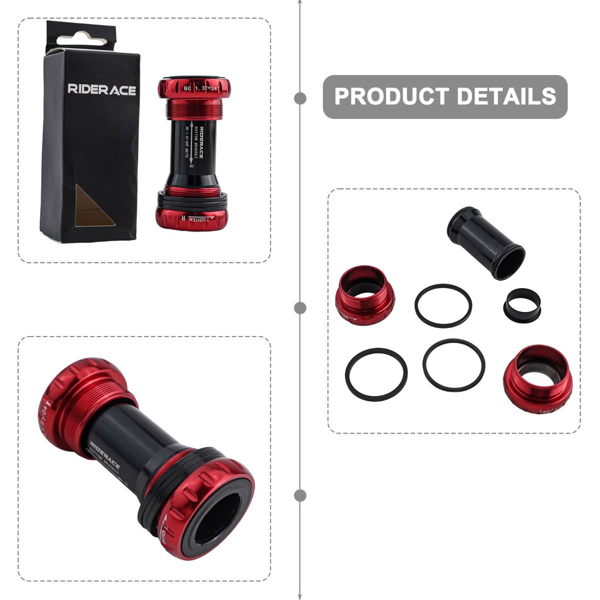 68-73mm Ceramic Ball Bearing Bottom Bracket BB52 Components Multicolour