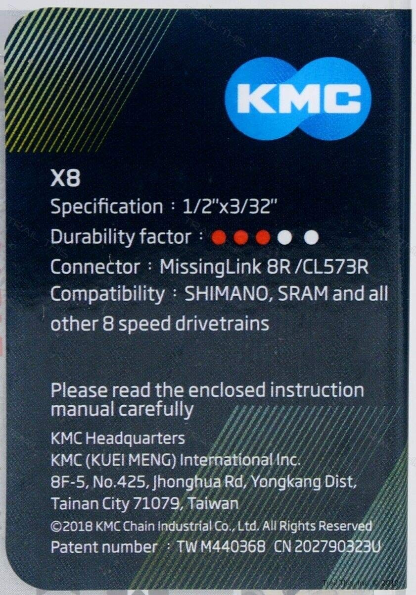 X8 8-Speed Nickel Plate edition X-Series Bicycle Chain Compatible with Shiman…