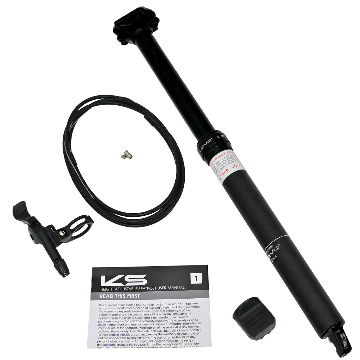 KS LEV Ci Carbon 31.6x490mm Remote Dropper Seatpost Travel 175mm