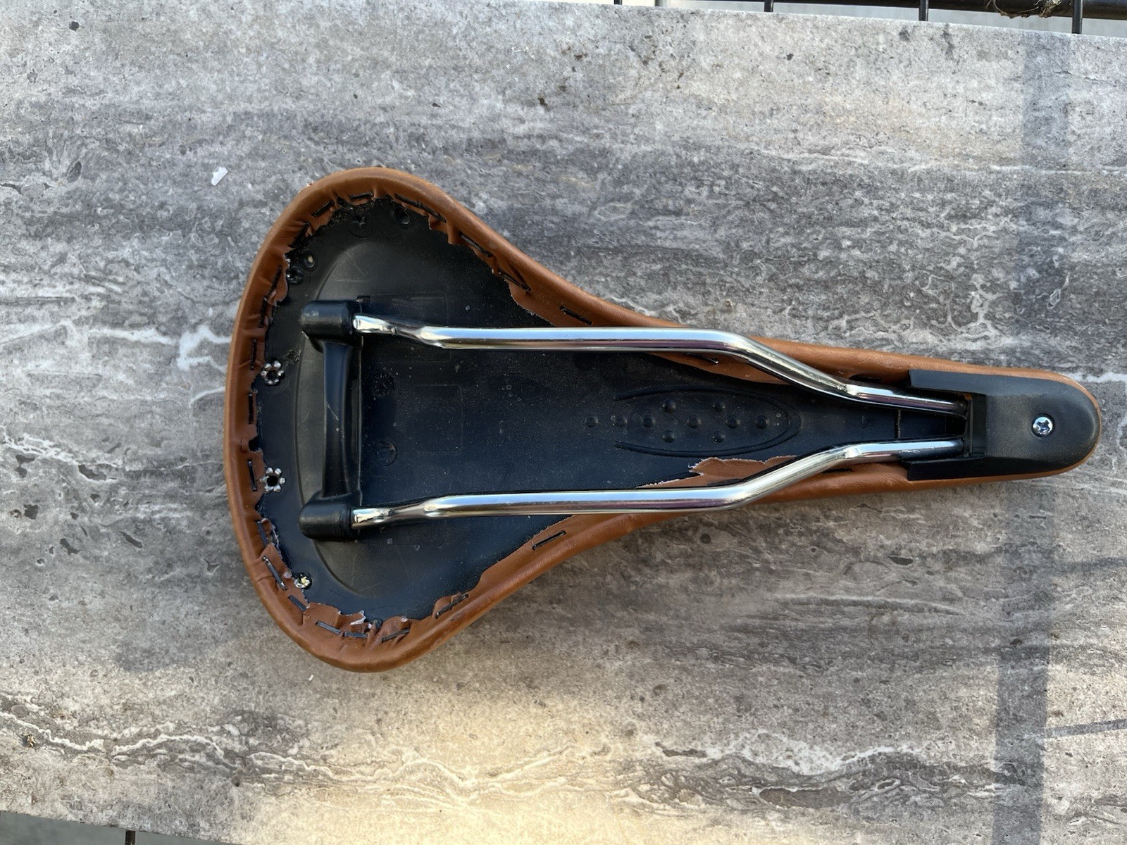 Padded Faux Leather Bicycle Saddle Brown Steel Rails Universal Fit Unisex Adults