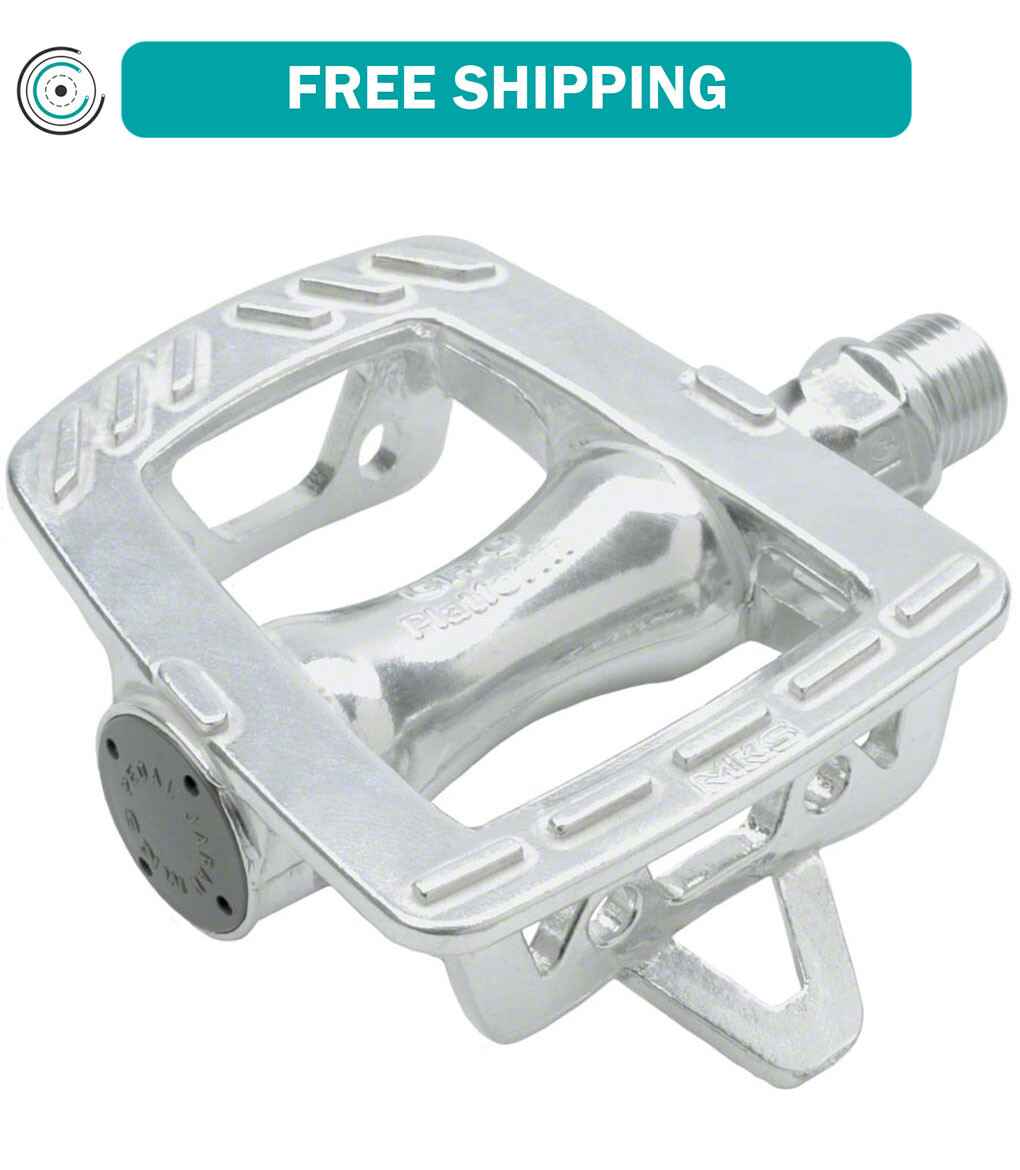 MKS GR-9 Platform Pedals 9/16″ Chromoly Axle One Piece Light Alloy Body Silver
