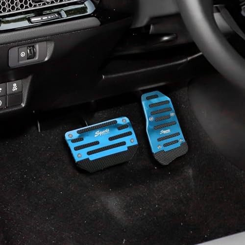 Zufoty 2PCS Car Pedal Covers, Non- Slip Automatic Transmission Pedal Blue