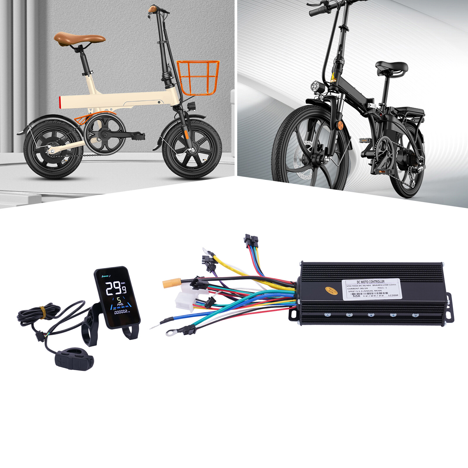 1200W 48V Electric Bicycle eBike Scooter Brushless Controller Kit LCD Display