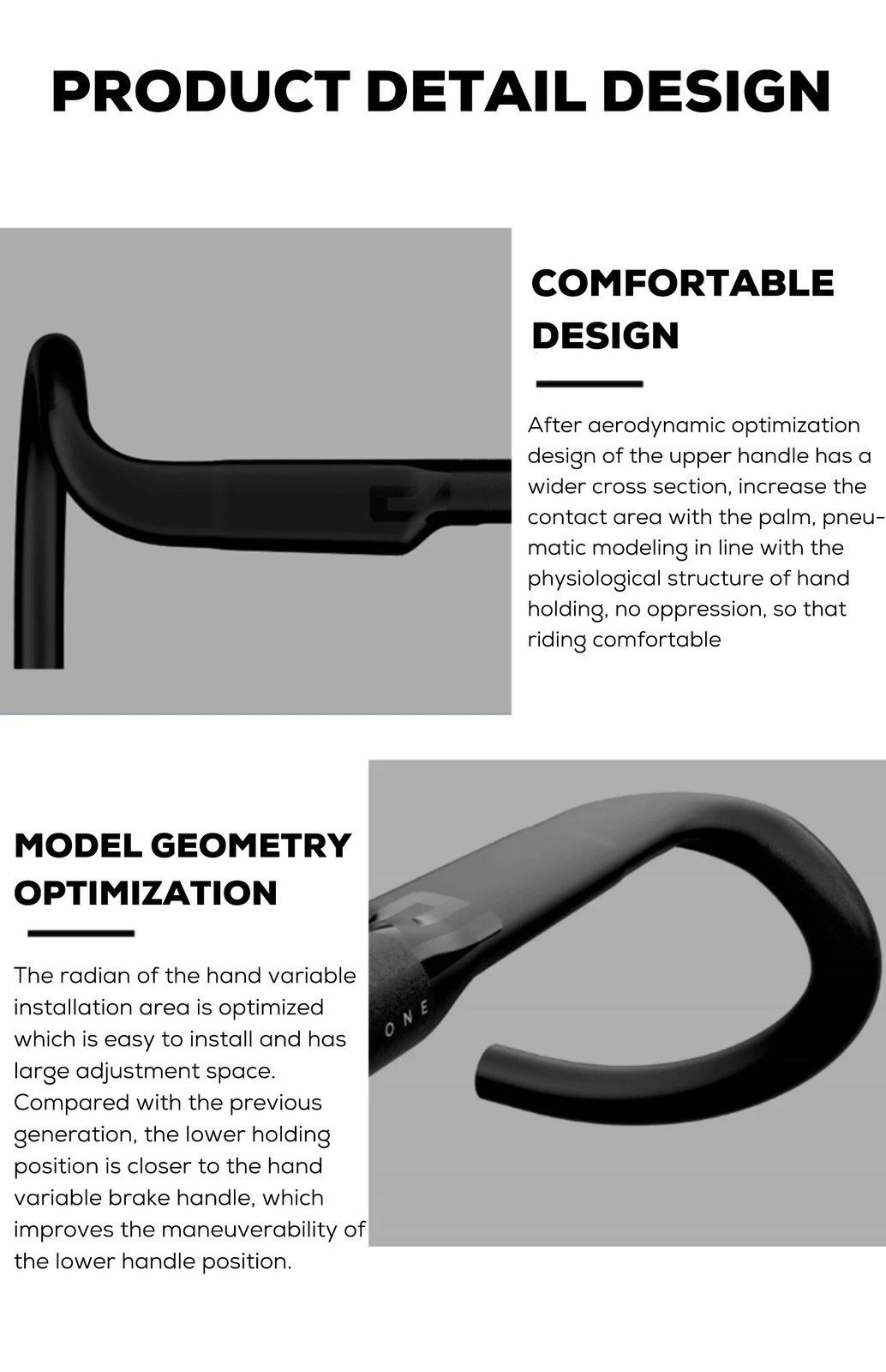 Road Bike Aero Handlebar 360mm-420mm Fully Internal Routing Gravel Drop Bars