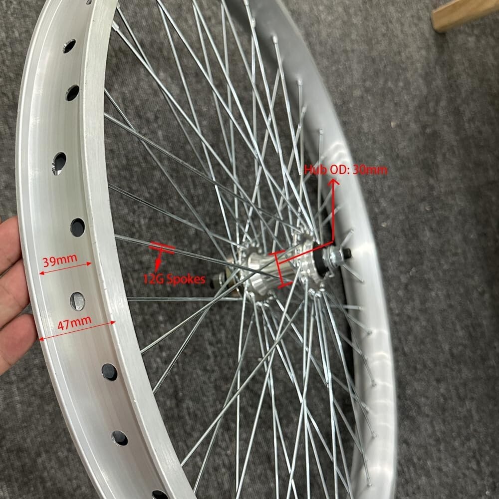26″ Fat Tire Heavy Duty Bicycle Wheels 12G & Triple Tree Bike Fork & Freewheel