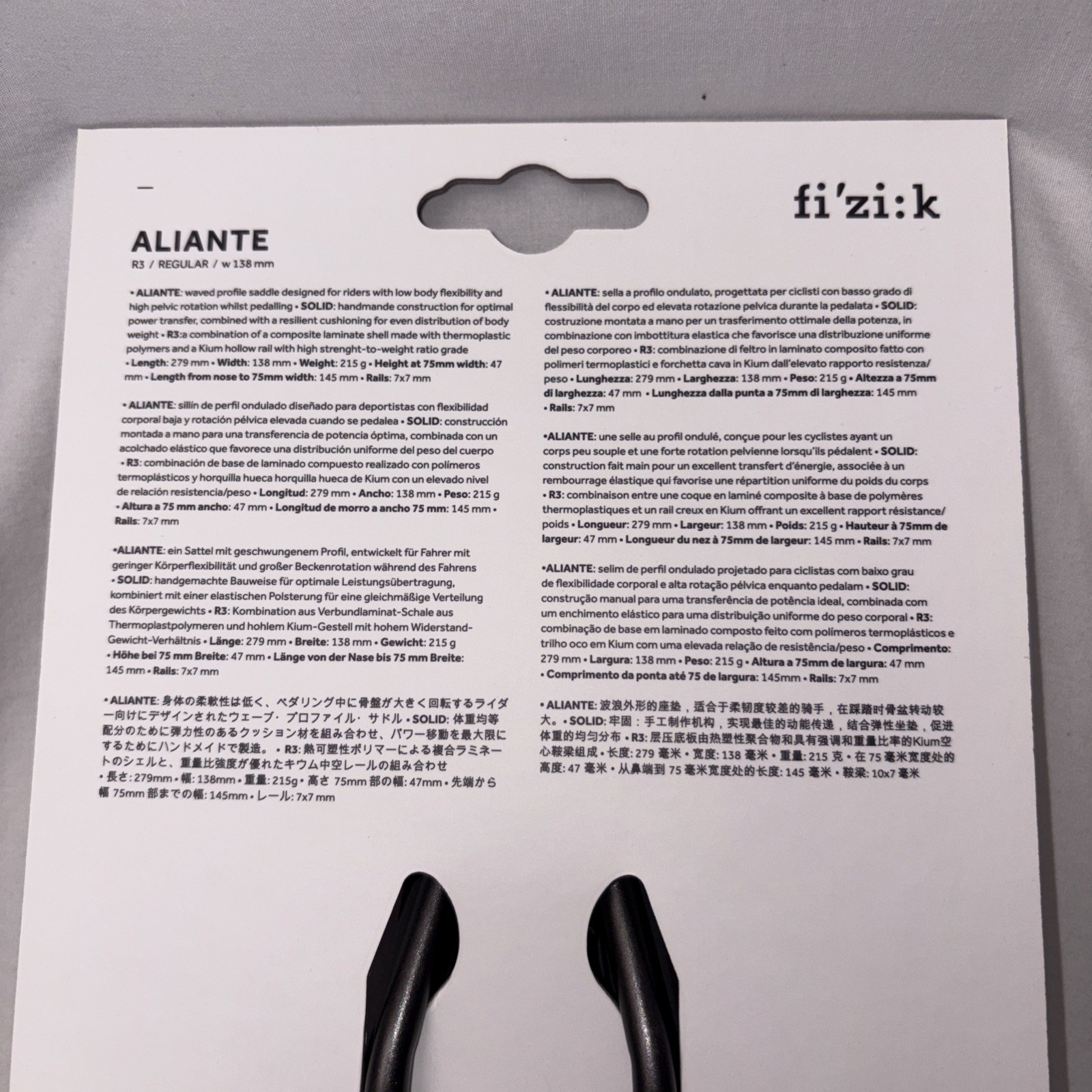 fi”zi:k Aliante R3 Racing 138mm Saddle Black