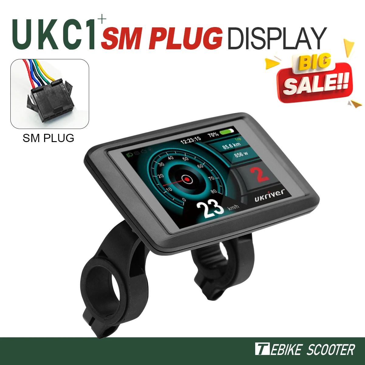 E-bike Sine Wave 3 Mode Controller 17A 26A 30A 40A with Color UKC1 Display