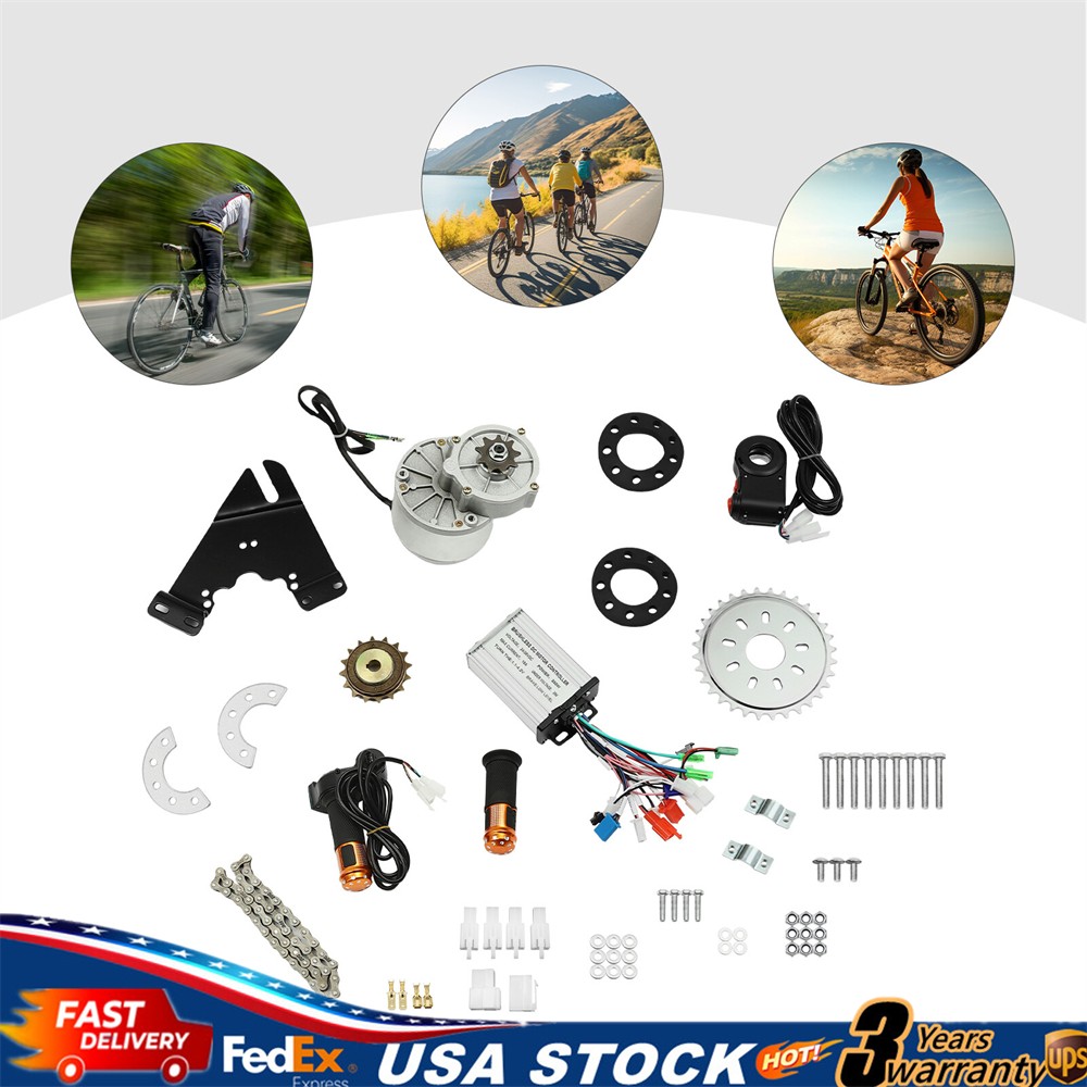 350W 36V Electric Bicycle Brushless Motor E-Bike Conversion Kit Adjustable Speed