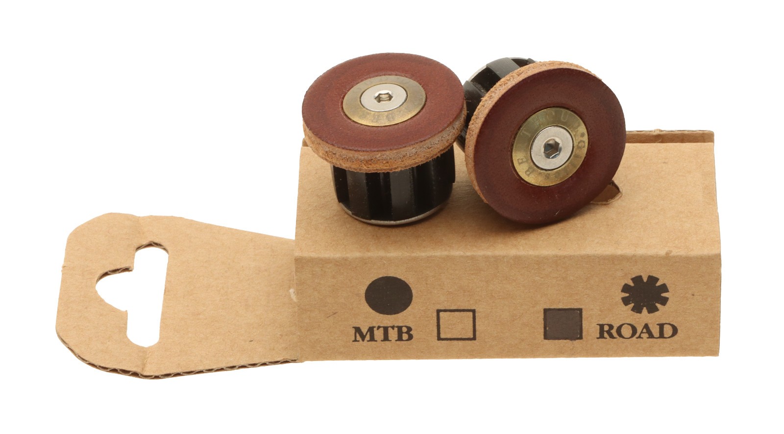 Gilles Berthoud Road Handlebar End Plugs PAIR Brown Leather NEW NOS NIB