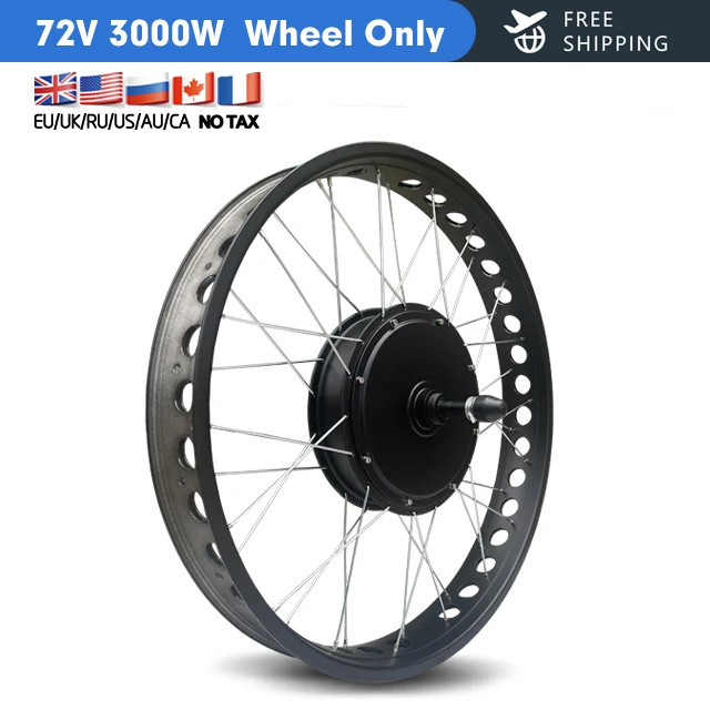 72V 3000W Snow E-bike Conversion Kit for Brushless Rear Rotate Hub Motor Wheel