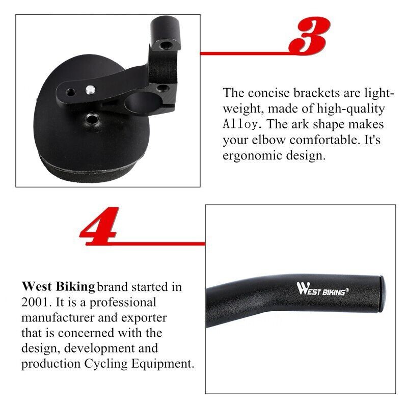 West Biking Bicycle Extender Rest Handlebar MTB Road Bike Triathlon Aerobars