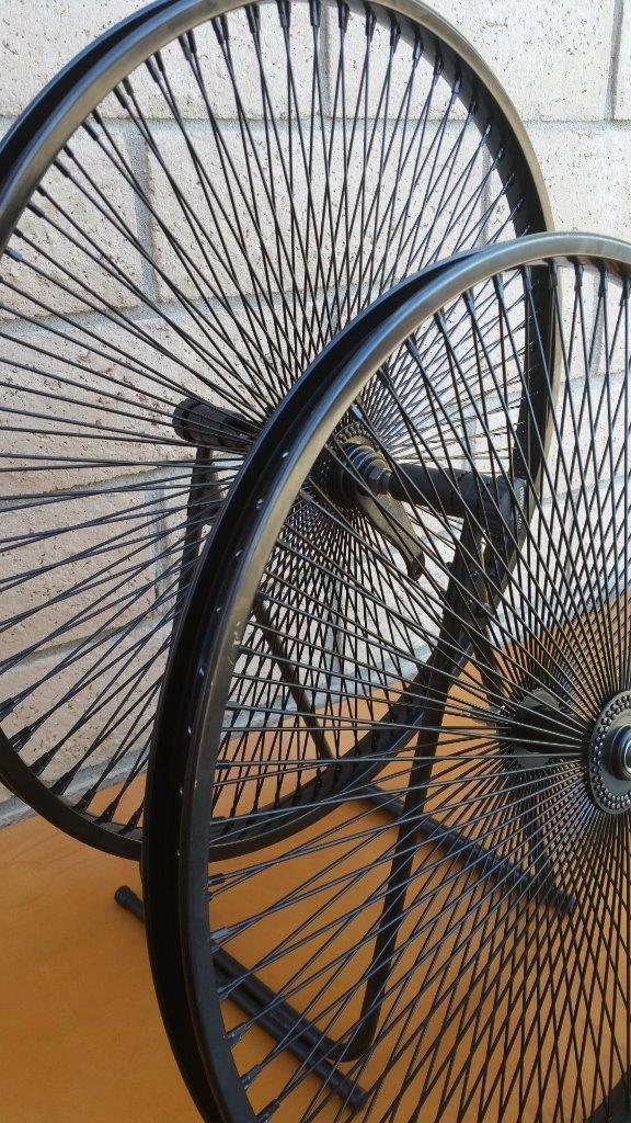 Pair of 26″ Cruiser Lowrider Bicycle Dayton BLACK Wheels 144 Spokes Front & Rear