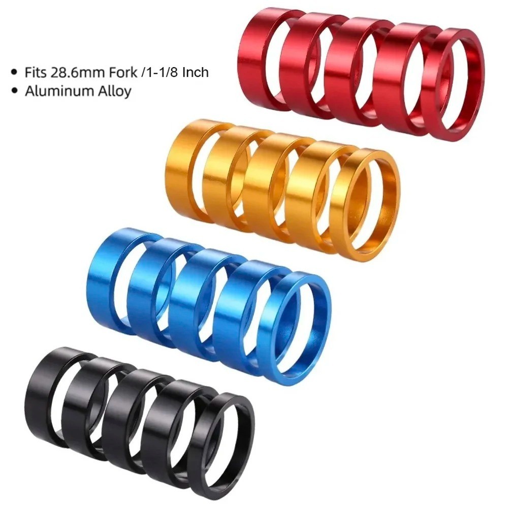 5pcs Bicycle Handlebar Spacer 5/10mm Set For Stem Bicycle Bike Headset Spacer