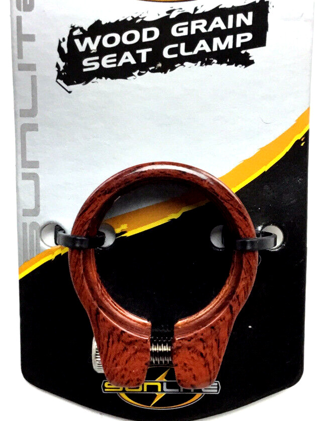 Bicycle Seat Post Clamp 31.8 mm WOOD GRAIN Fits Bikes with 28.6-27.2mm Seatpost