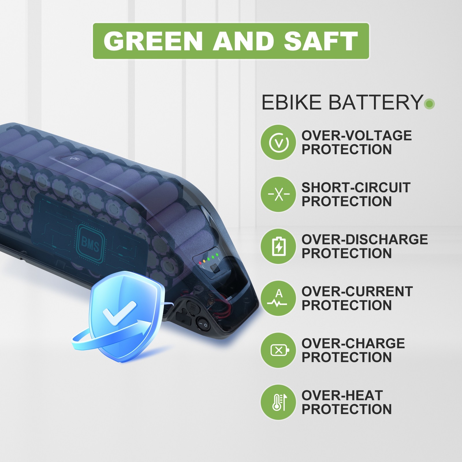 UUG 4PIN 48V 10Ah/15Ah Ebike Lithium Battery For 200W-1000W Motors US