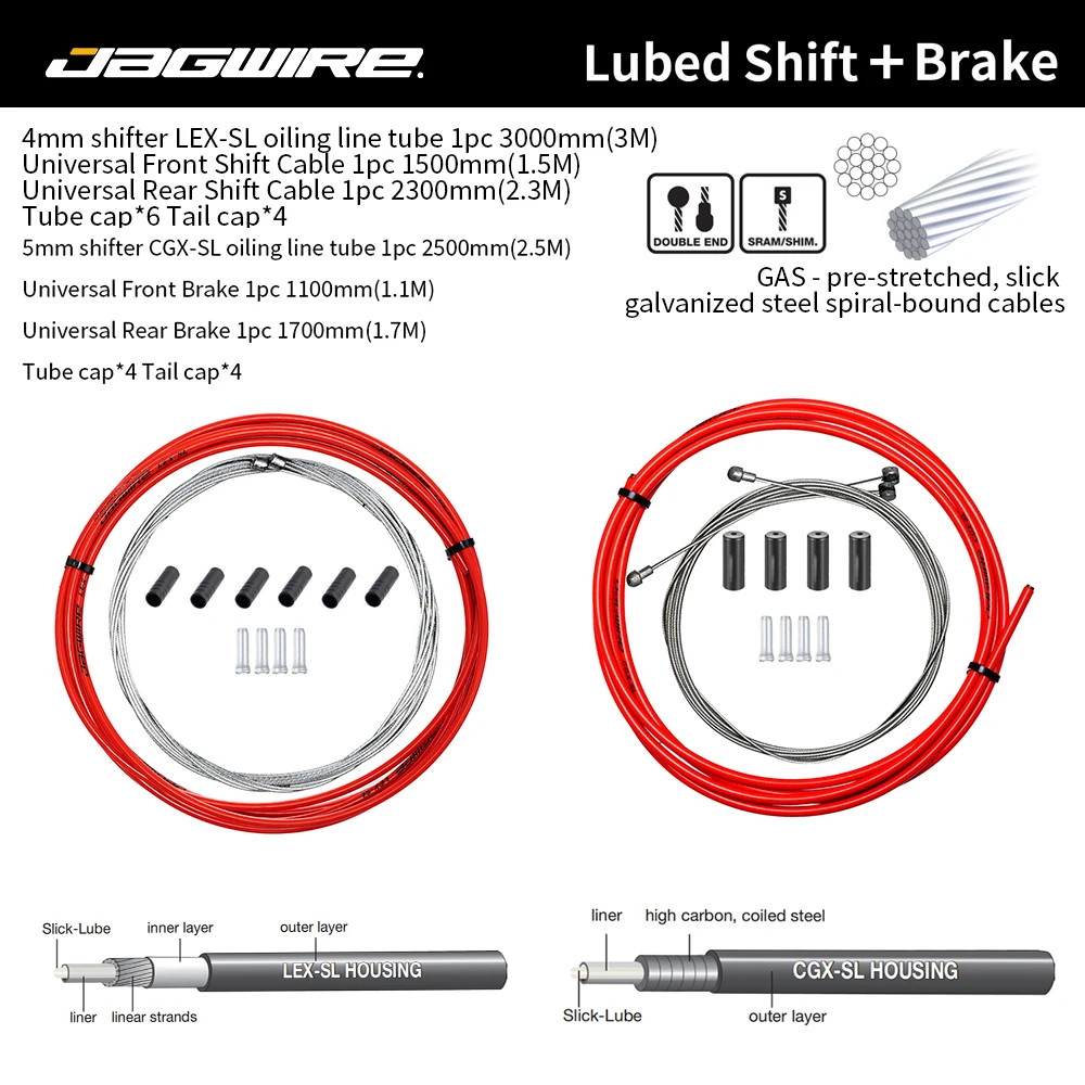 JAGWIRE Universal MTB Road Bike Brake Shift Cable Kit 4/5mm Housing Set